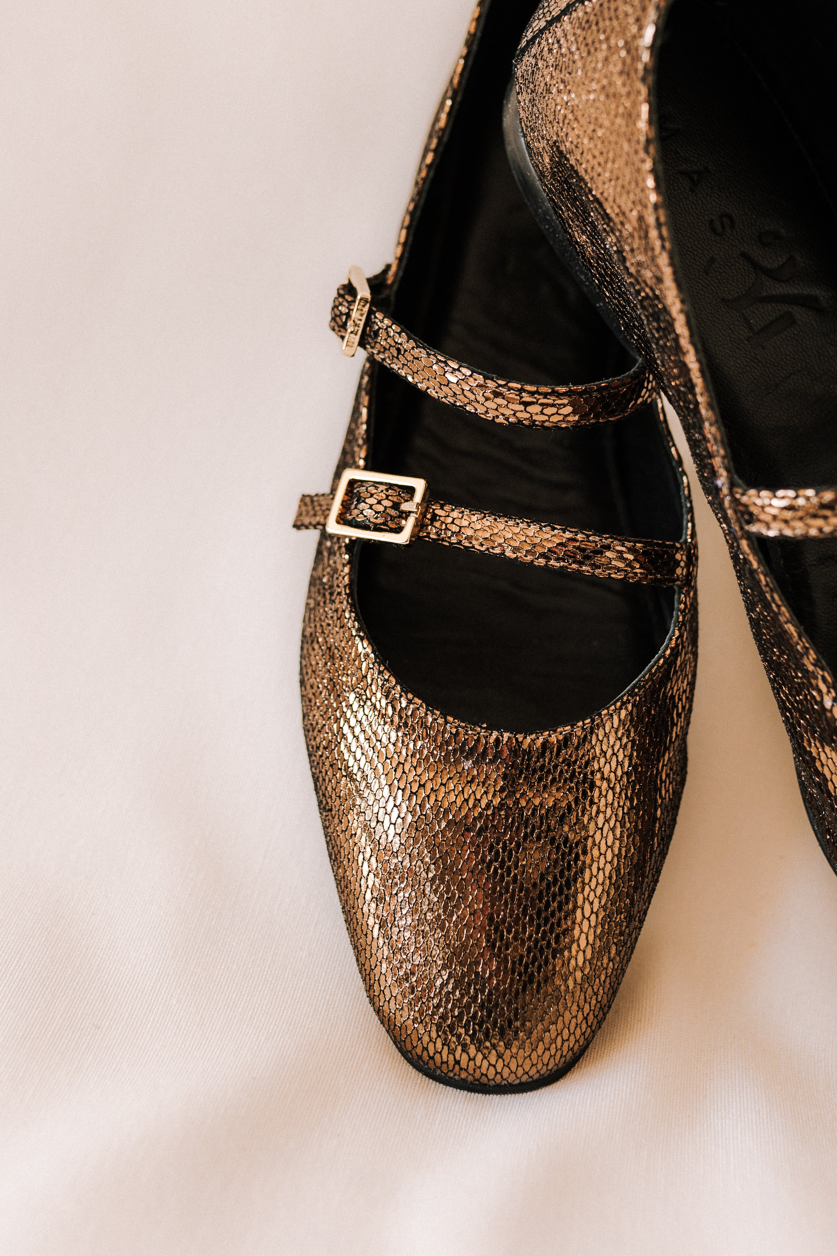 BALLERINA GEM LEATHER LAMINATED COPPER
