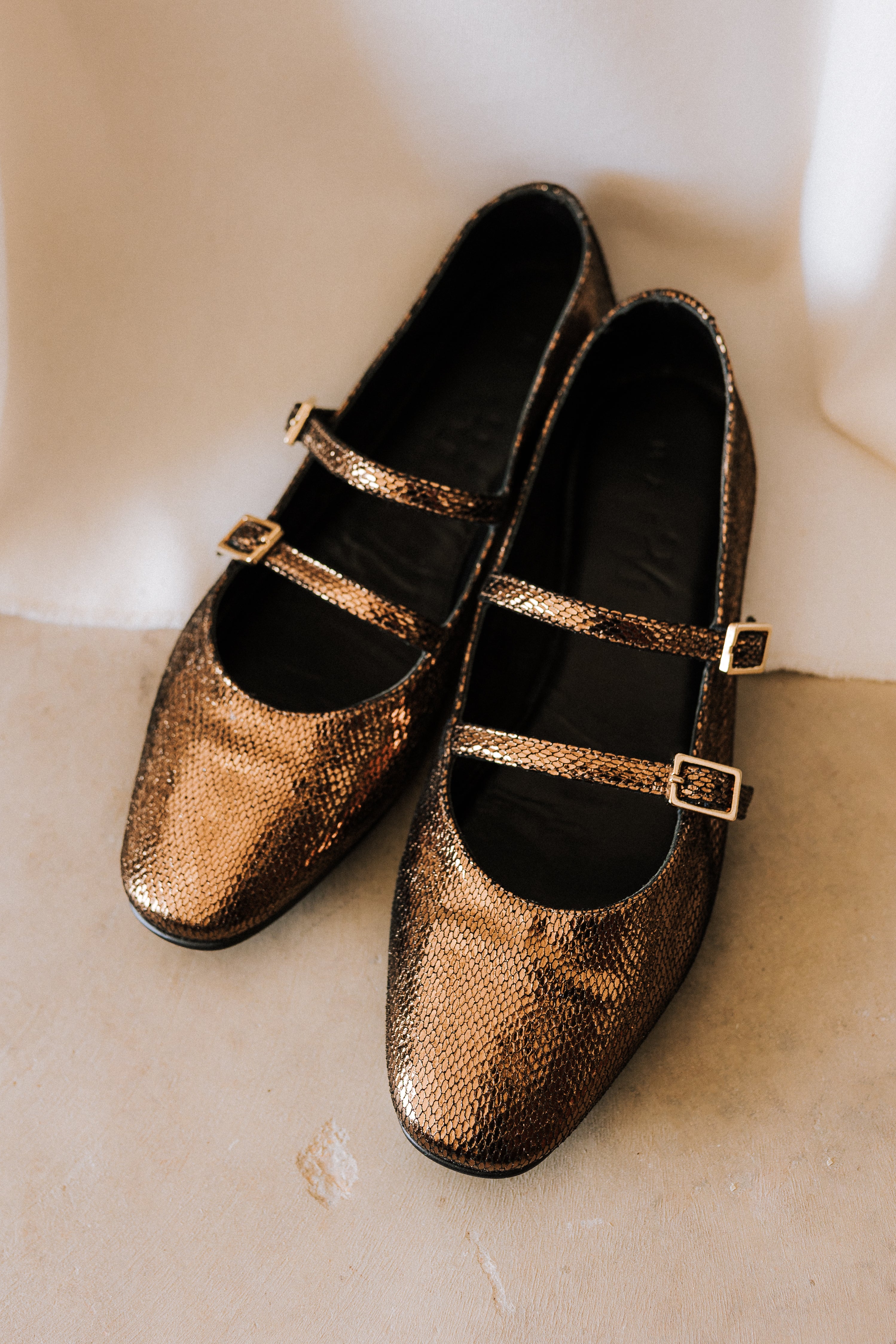 BALLERINA GEM LEATHER LAMINATED COPPER