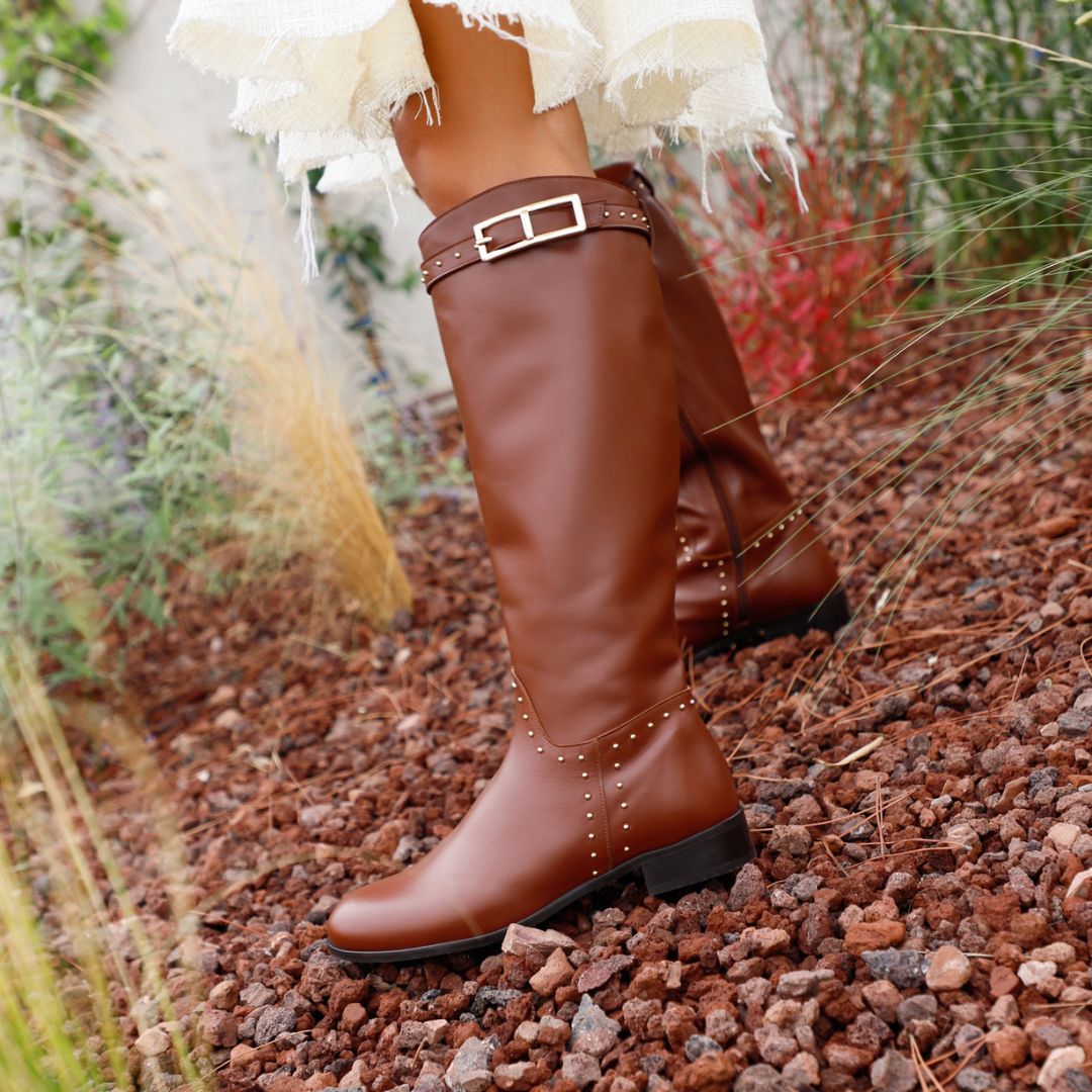 ALIX BROWN LEATHER BOOT 3CM HEEL