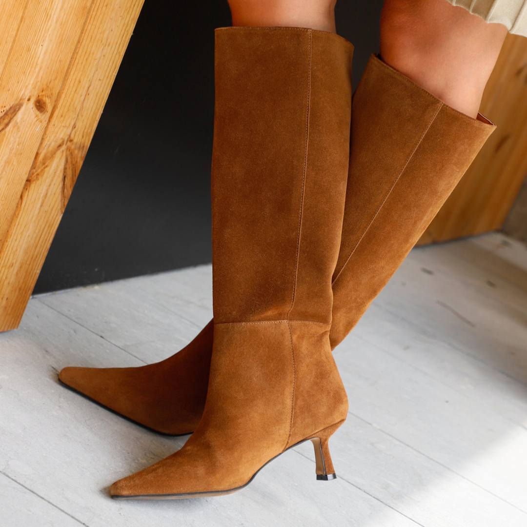 BOTA PEPA ANTE MARRÓN TACÓN MIDI 5CM