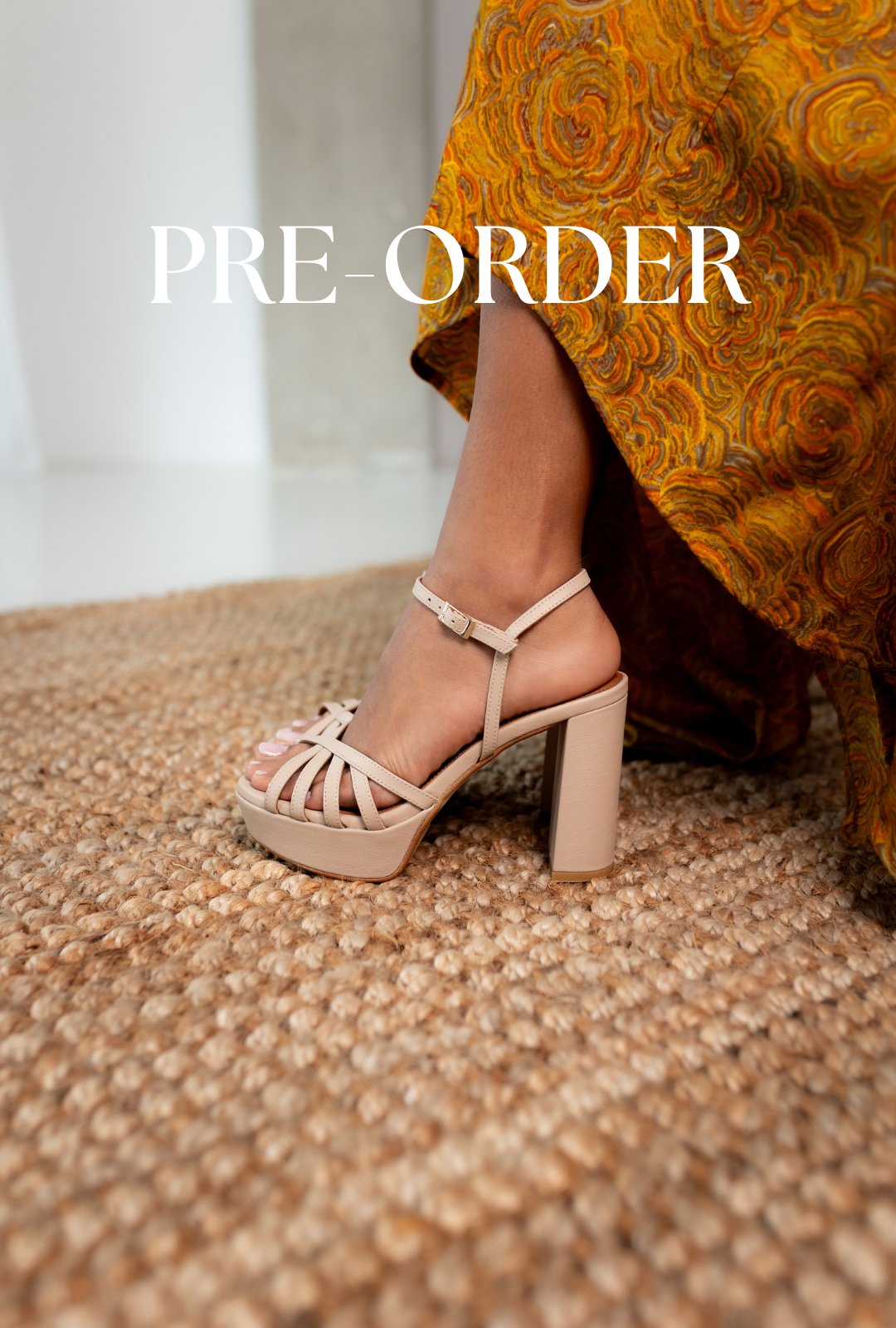 ELENA SANDAL NUDE LEATHER 10CM HEEL