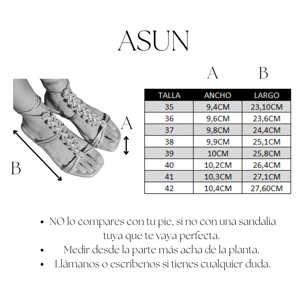 SANDALIA PLANA ASUN PIEL LAMINADO ORO