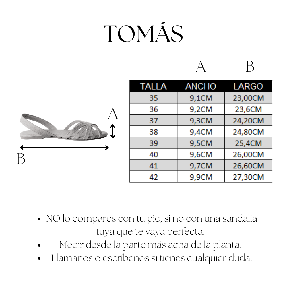 SANDALIA PLANA TOMÁS PIEL NEGRA