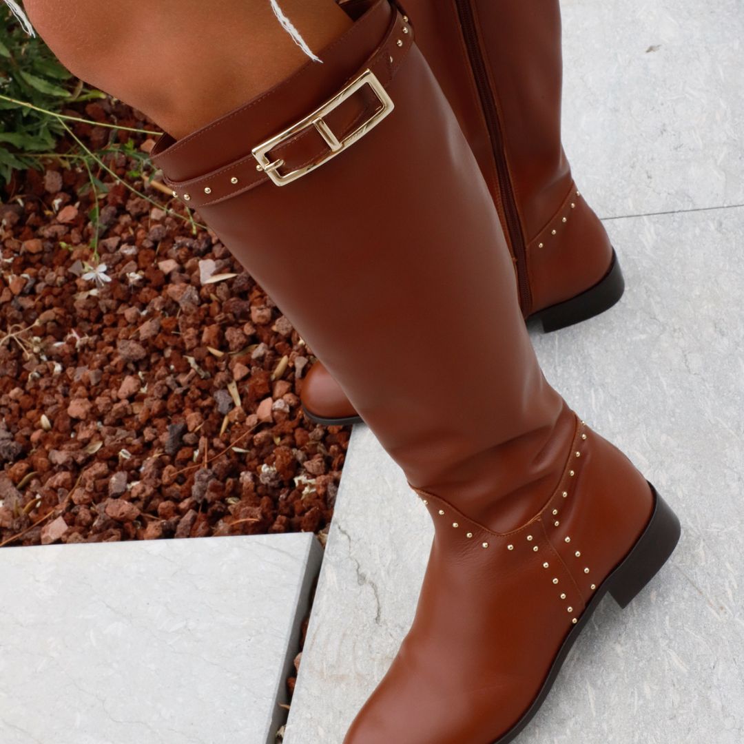 ALIX BROWN LEATHER BOOT 3CM HEEL