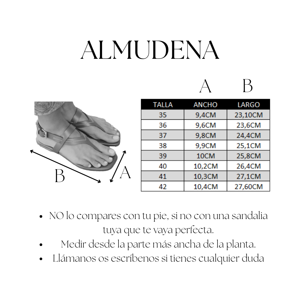 SANDALIA PLANA ALMUDENA PIEL MARRÓN