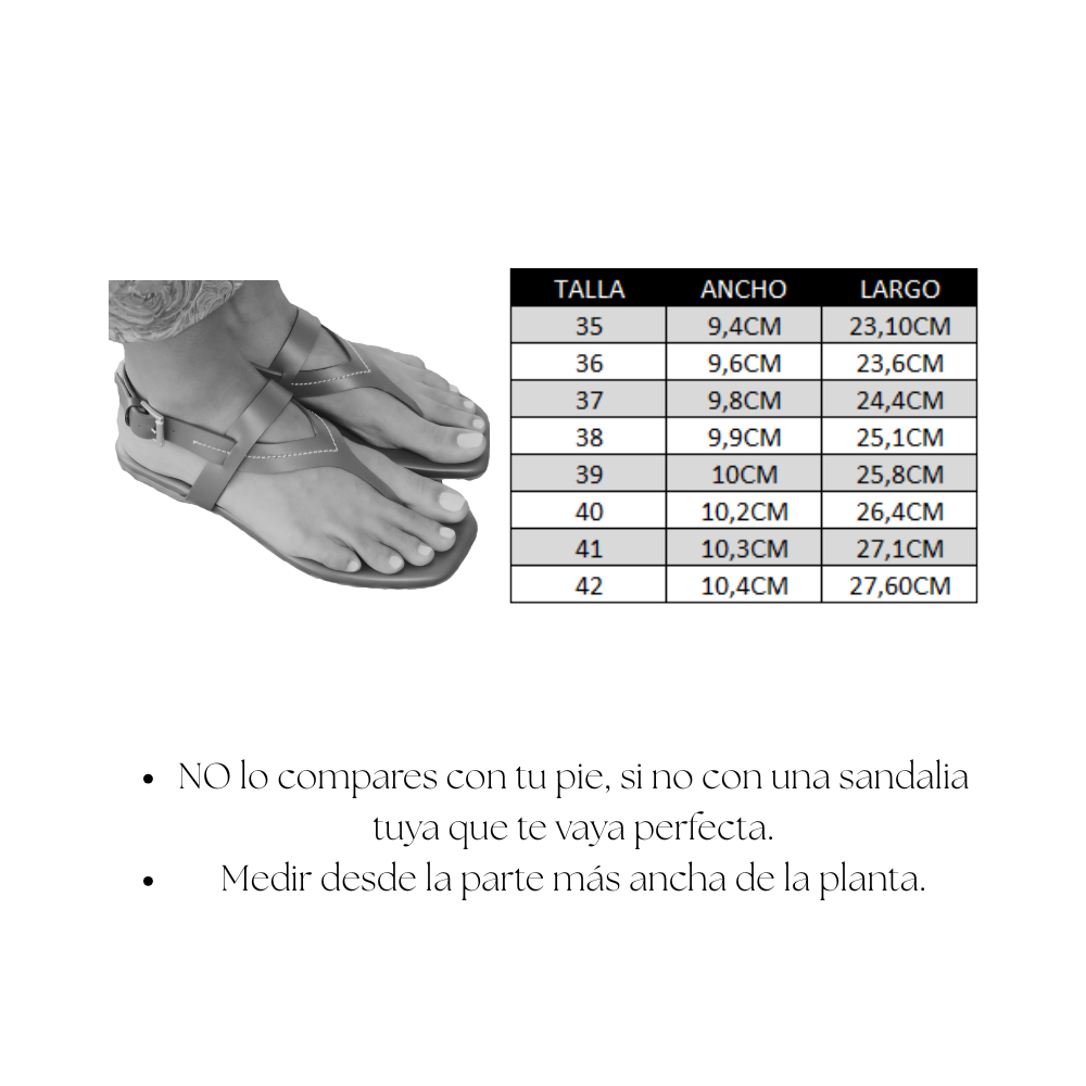 SANDALIA PLANA ALMUDENA PIEL NEGRA