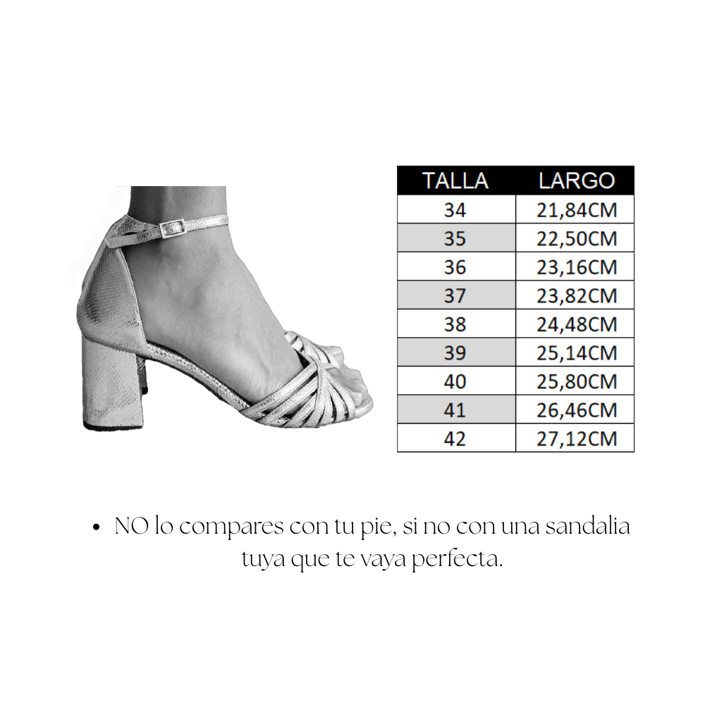 SANDALIA AITANA PIEL GRABADA ORO TACÓN 6CM