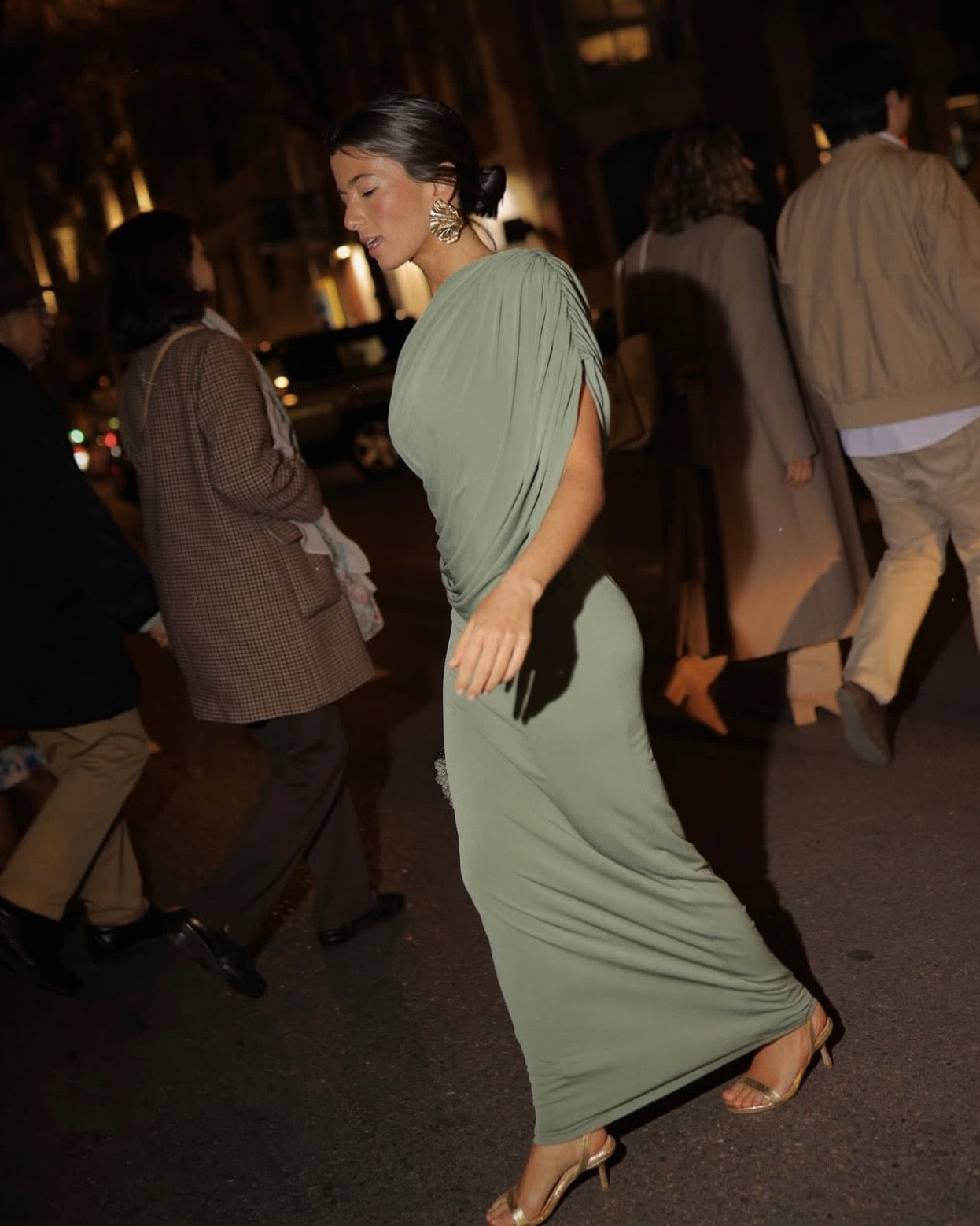 SANDALIA FIONA 2.0 PIEL GRABADA ORO TACÓN 6CM