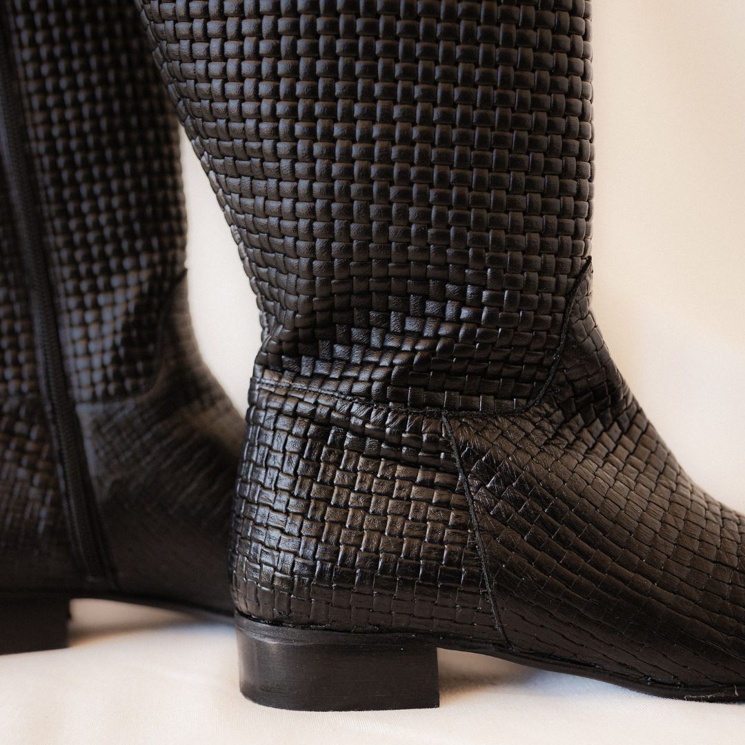 ANDREA BLACK LEATHER BOOT 3CM HEEL