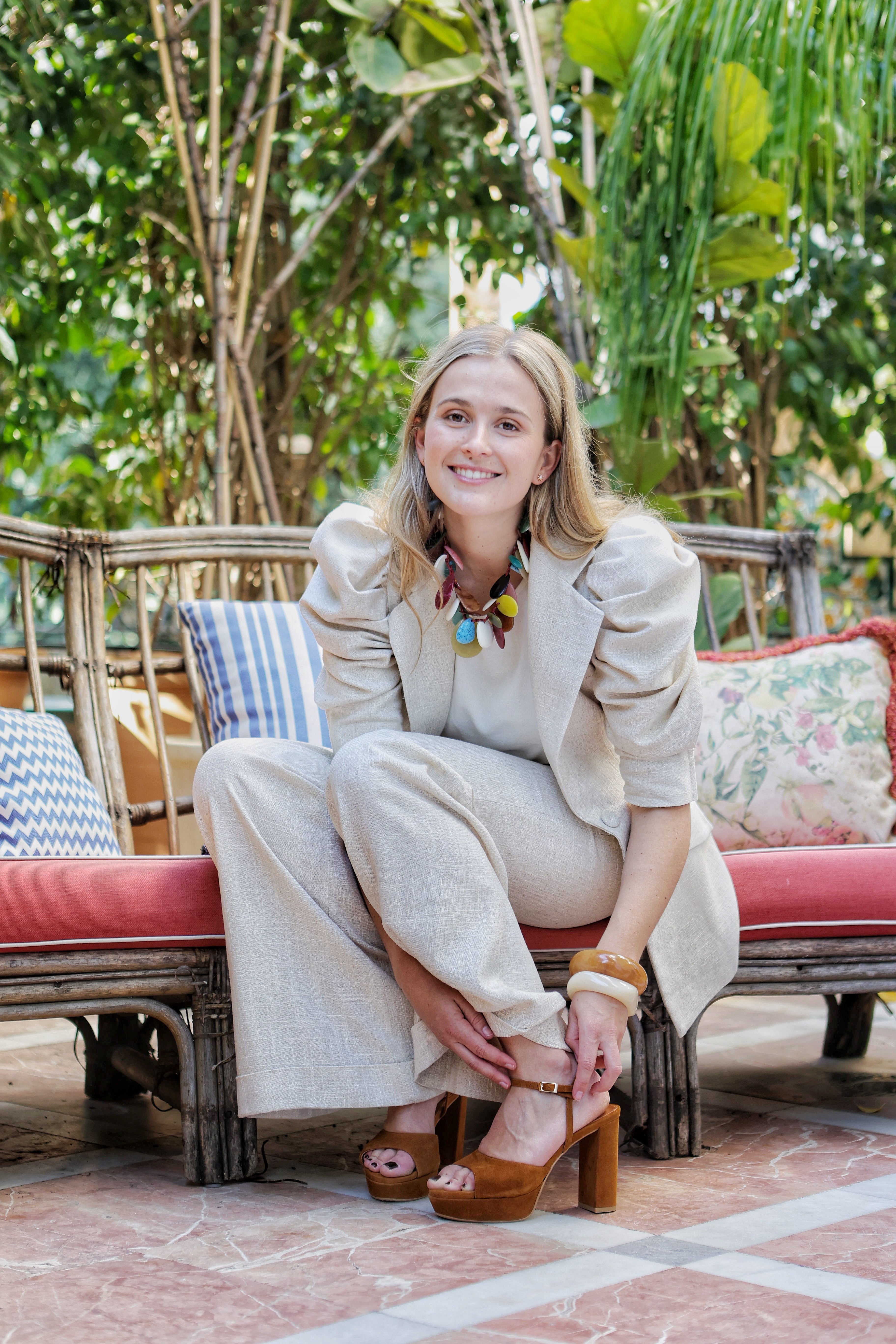 SANDALIA MAISA TACÓN 10CM PLATAFORMA ANTE COÑAC