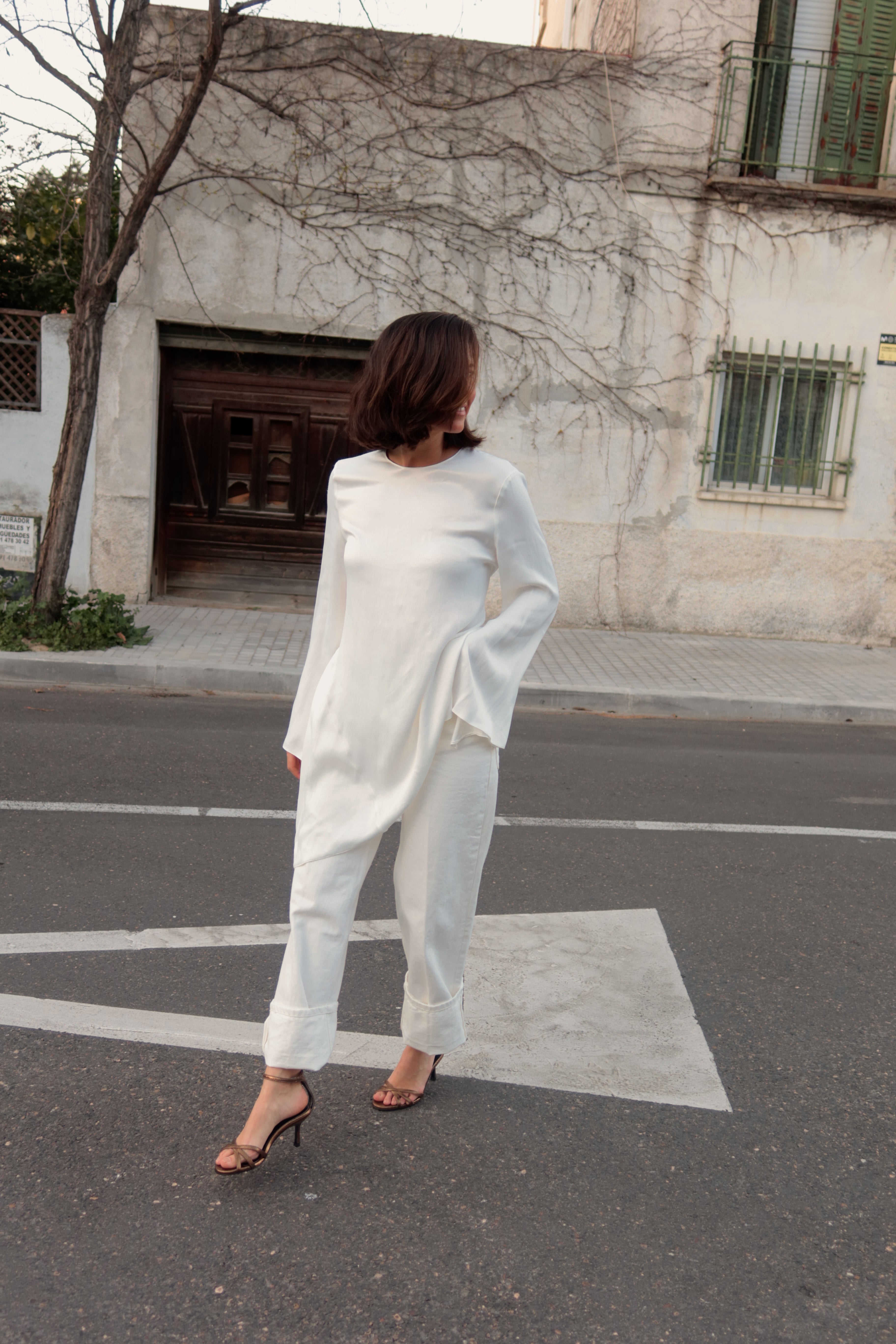 SANDALIA ANDY PIEL LAMINADO BRONCE TACÓN 6CM