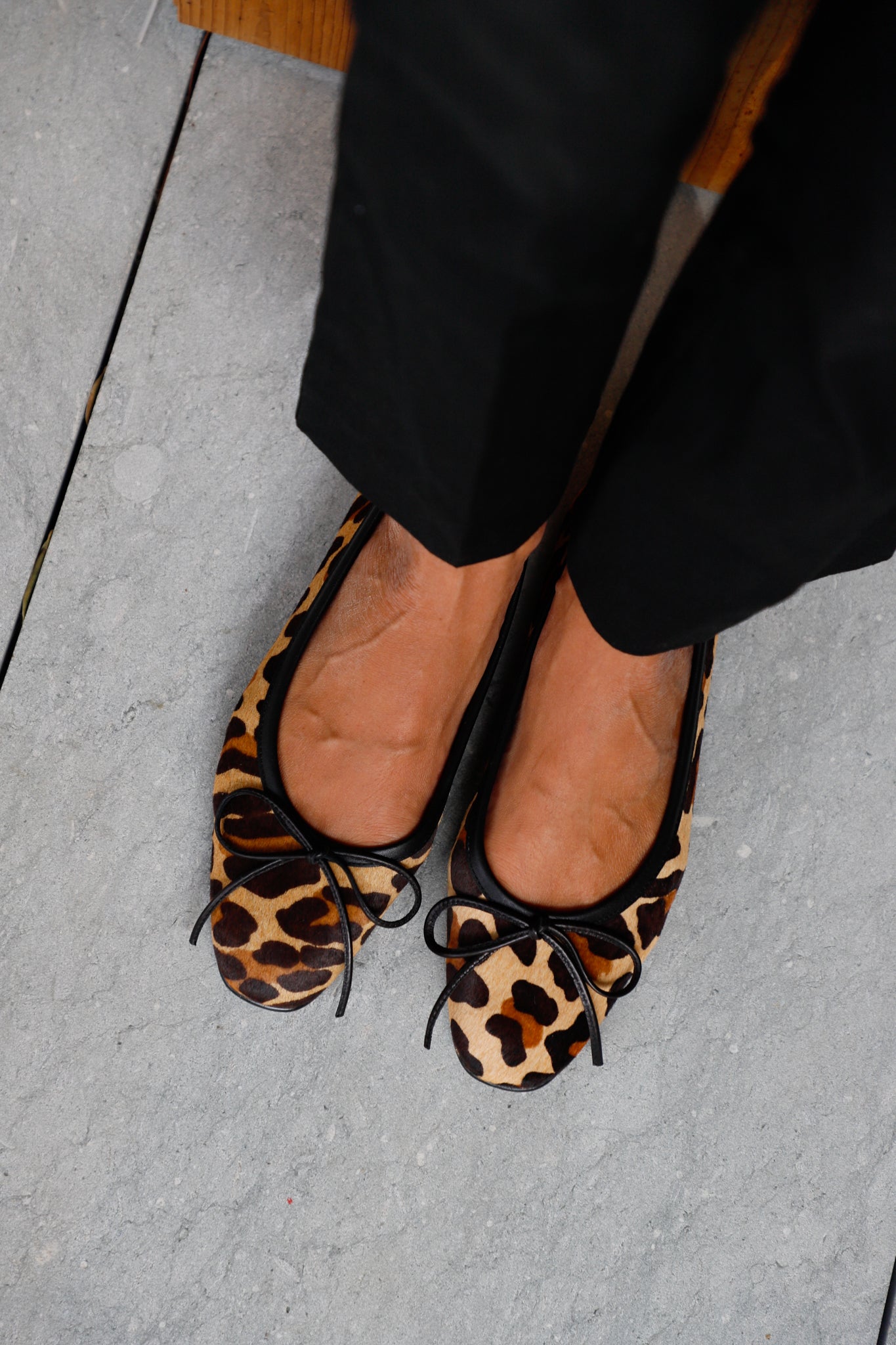 MONTSE BALLERINA LAZO LEOPARD EFFECT LEATHER