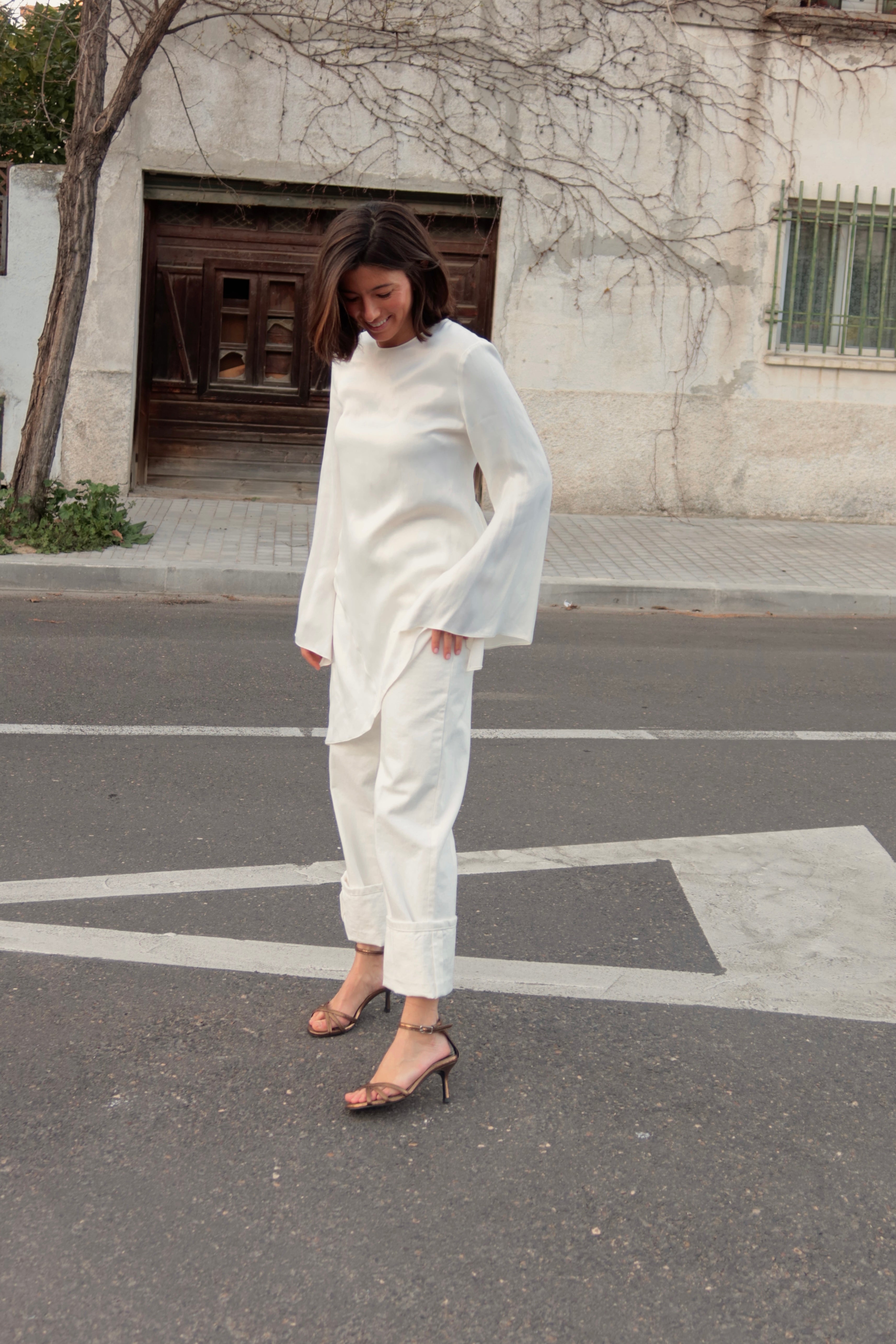 SANDALIA ANDY PIEL LAMINADO BRONCE TACÓN 6CM