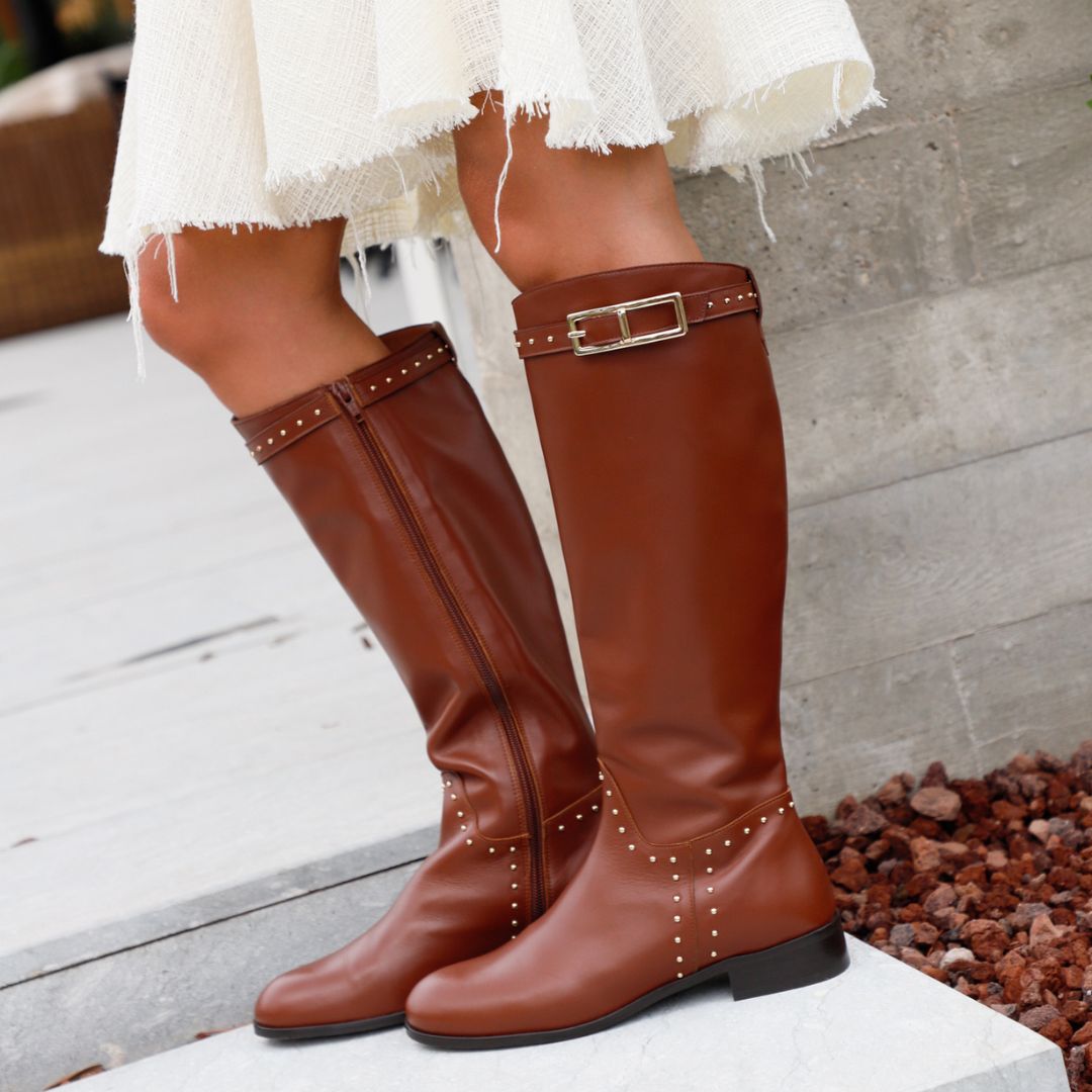 ALIX BROWN LEATHER BOOT 3CM HEEL