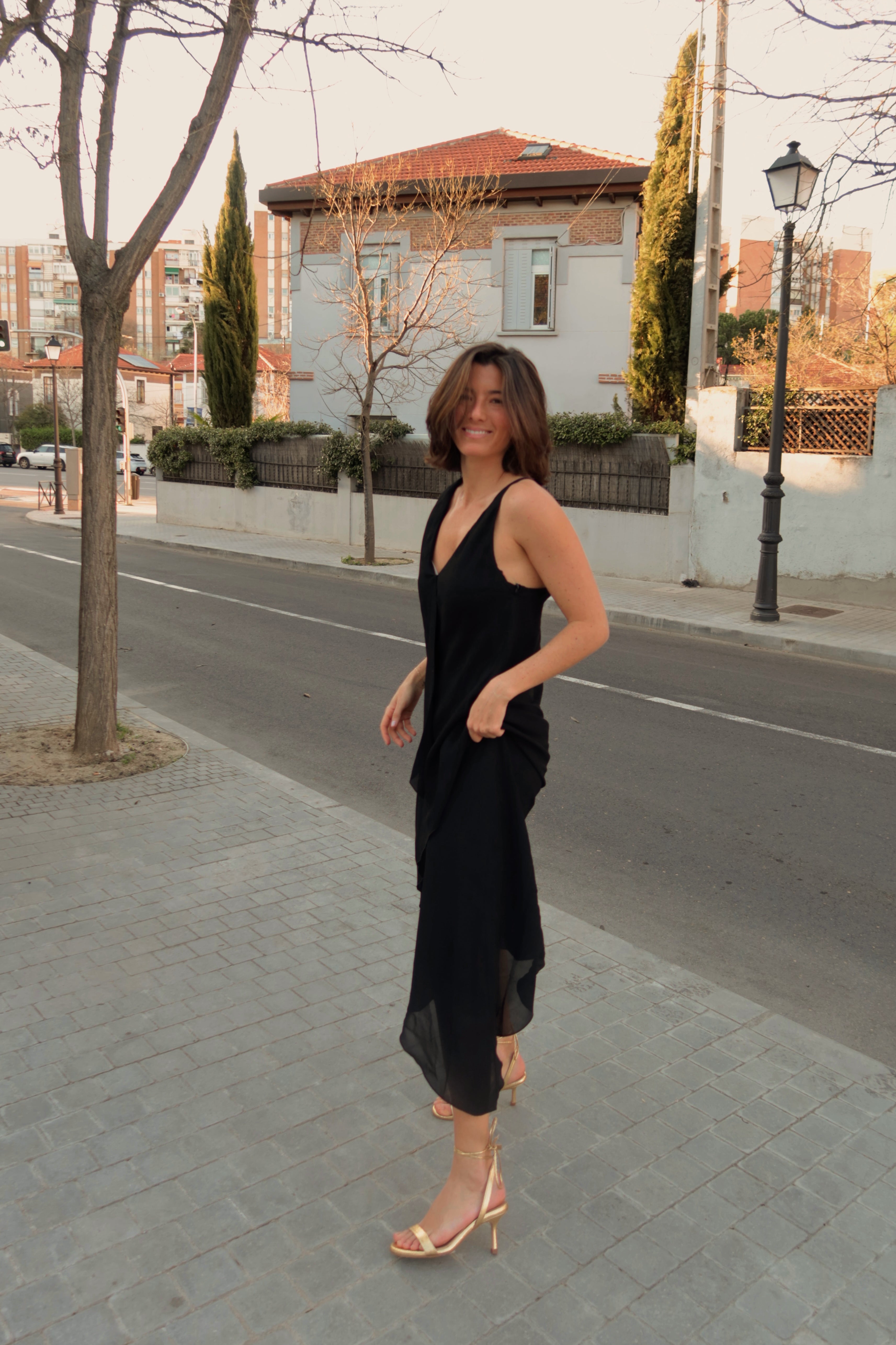 SANDALIA FIONA 2.0 PIEL GRABADA ORO TACÓN 6CM