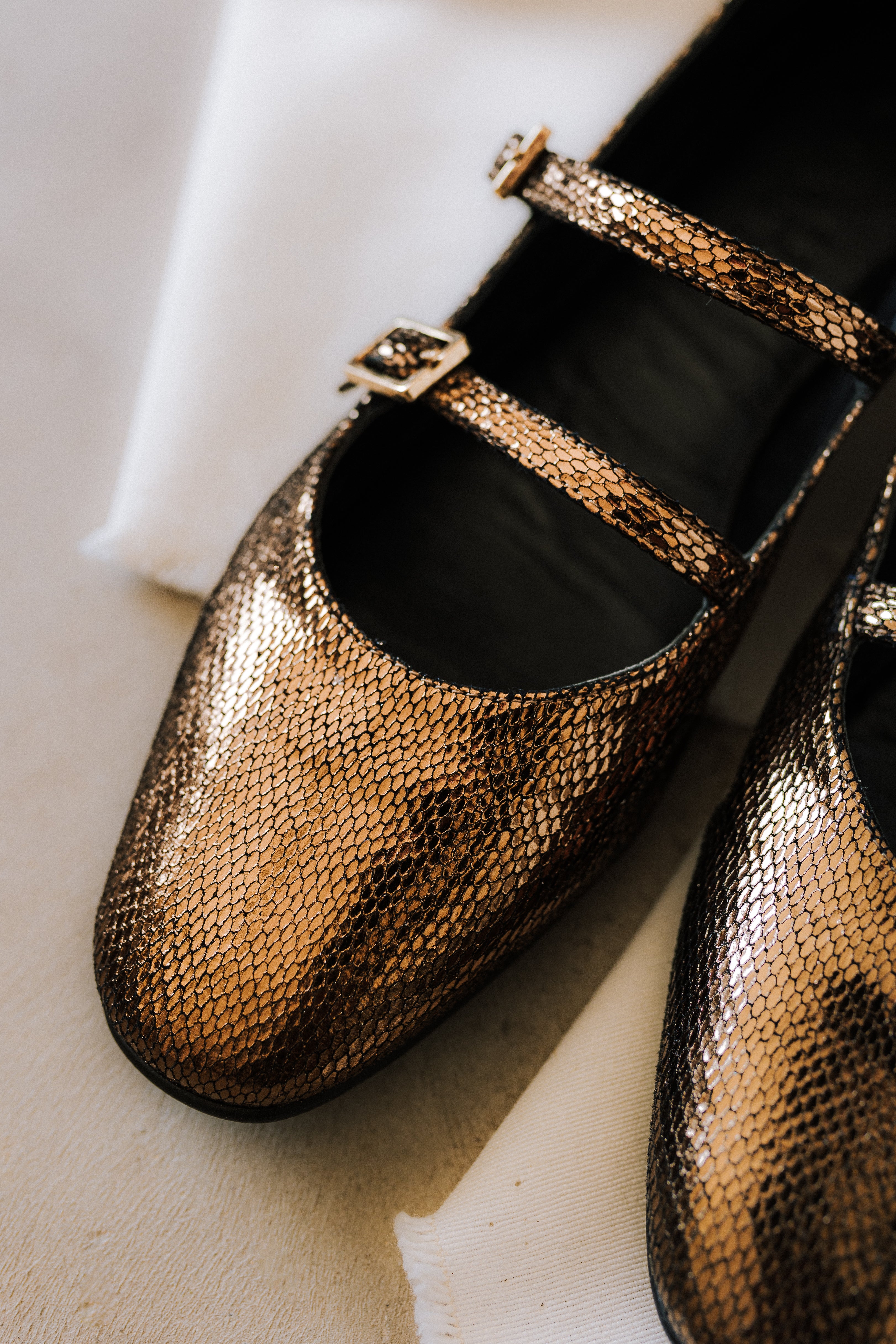 BALLERINA GEM LEATHER LAMINATED COPPER