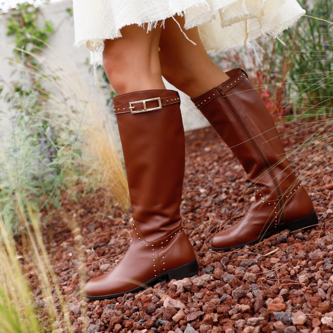 ALIX BROWN LEATHER BOOT 3CM HEEL
