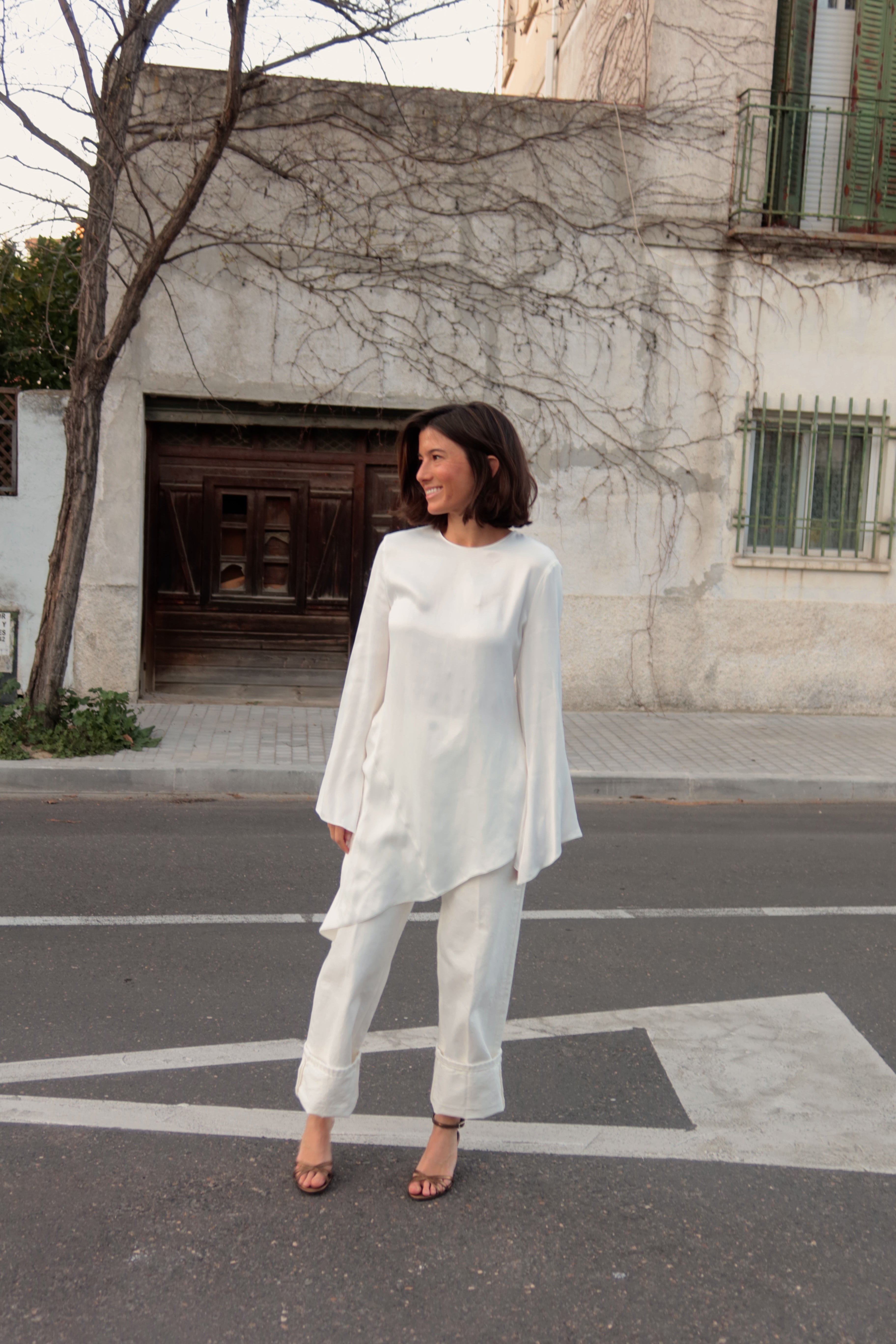 SANDALIA ANDY PIEL LAMINADO BRONCE TACÓN 6CM