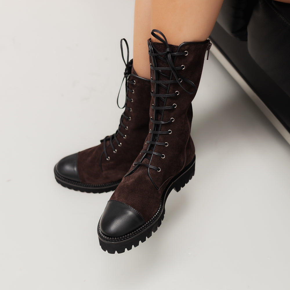 BOTA MOTERA JULIA ANTE MARRÓN 4CM