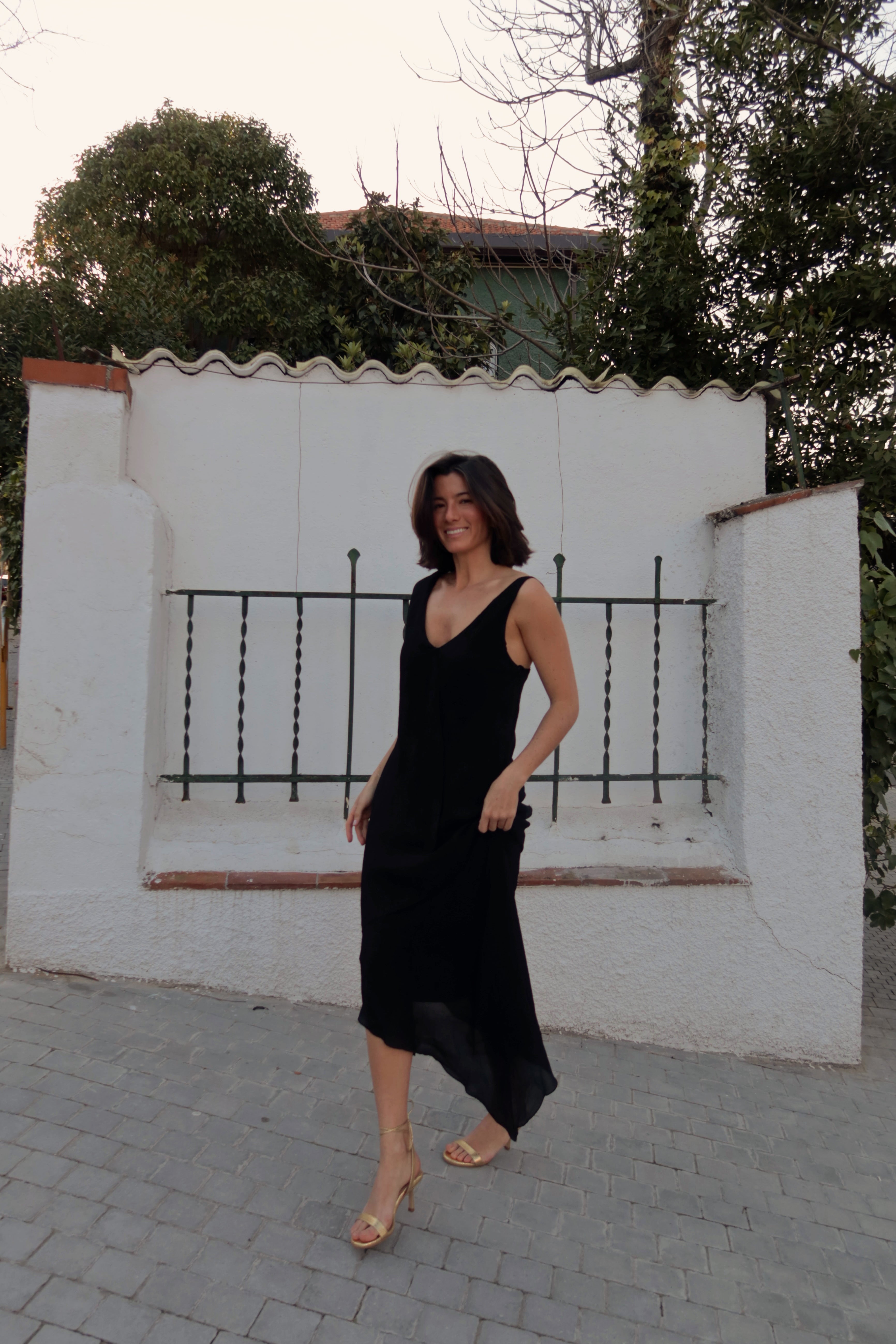 SANDALIA FIONA 2.0 PIEL GRABADA ORO TACÓN 6CM