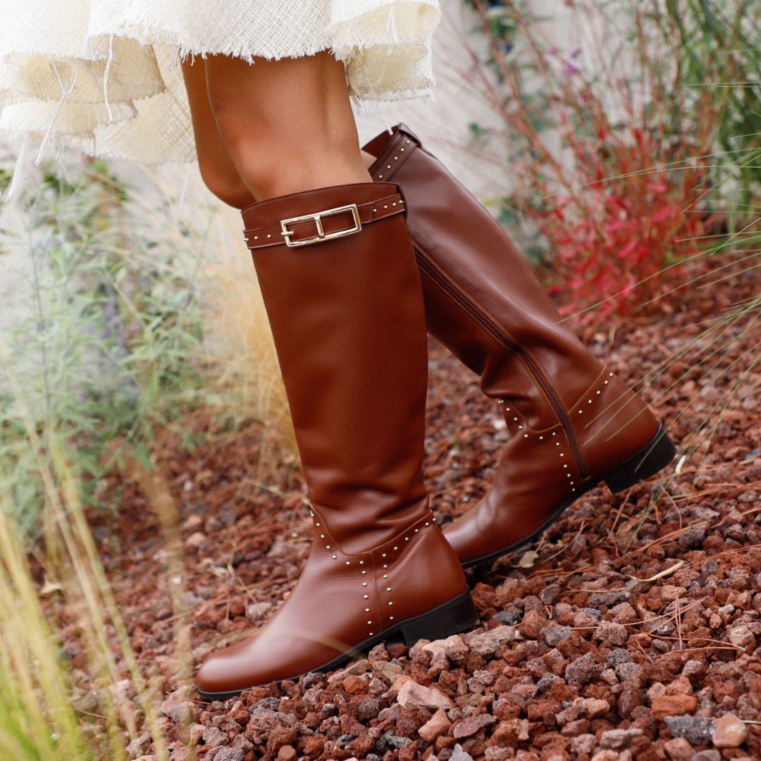 ALIX BROWN LEATHER BOOT 3CM HEEL
