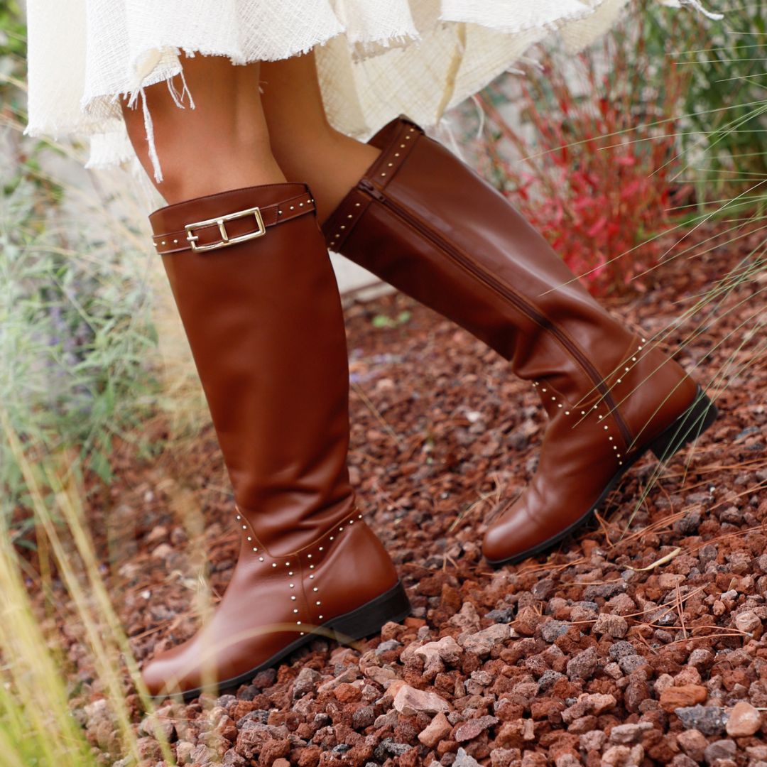 ALIX BROWN LEATHER BOOT 3CM HEEL