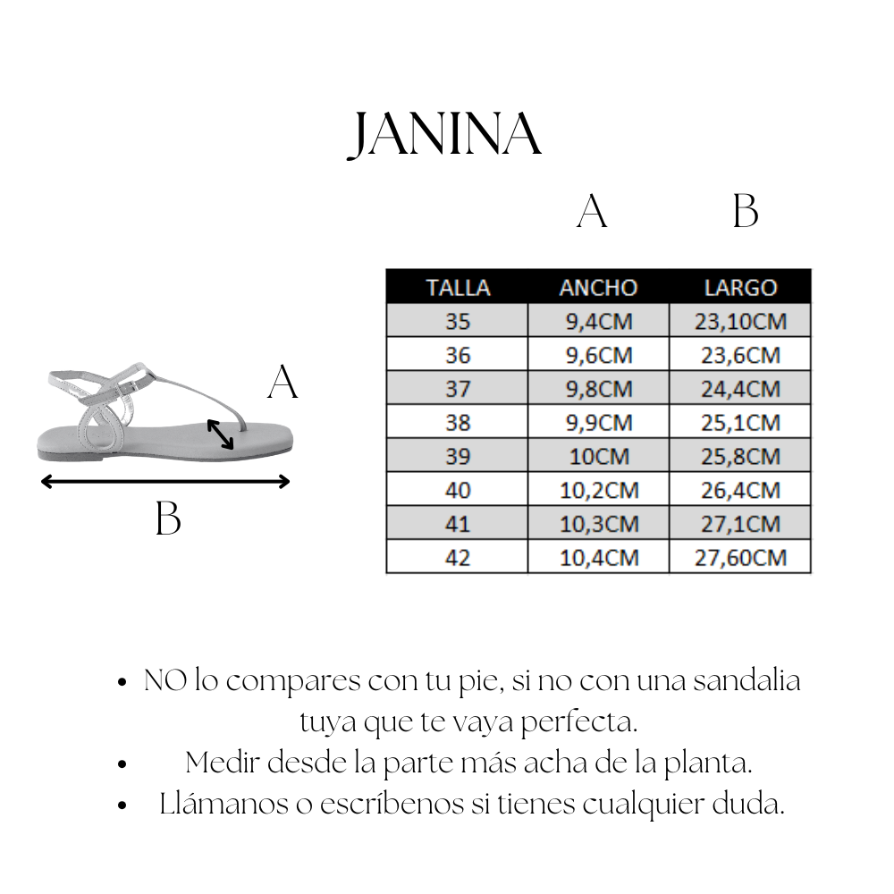 SANDALIA PLANA JANINA PIEL GRABADA PLATA