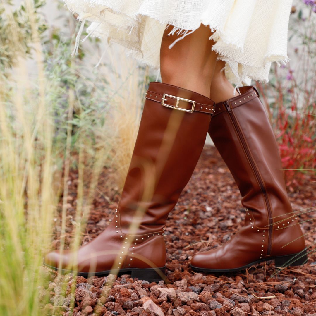 ALIX BROWN LEATHER BOOT 3CM HEEL