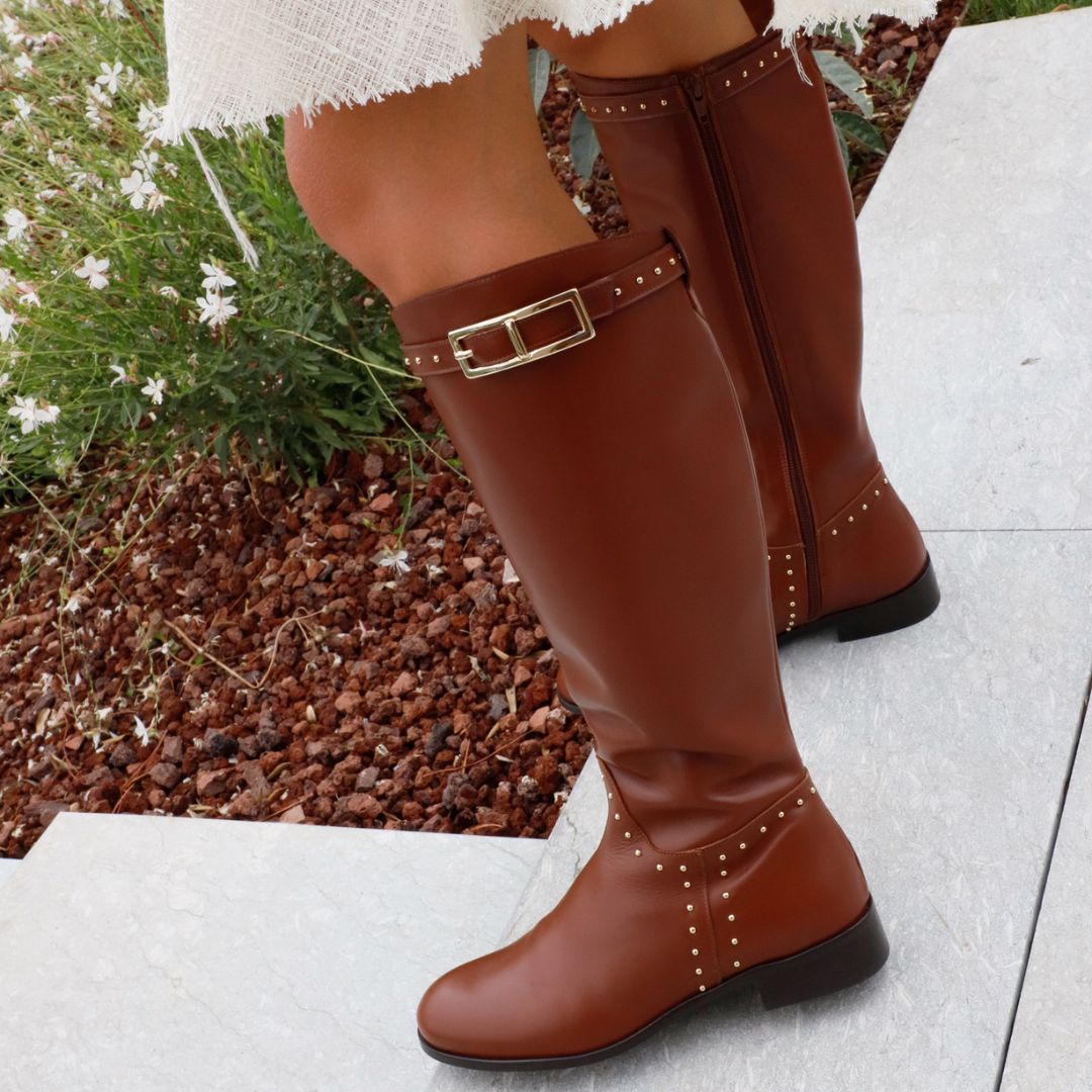 ALIX BROWN LEATHER BOOT 3CM HEEL