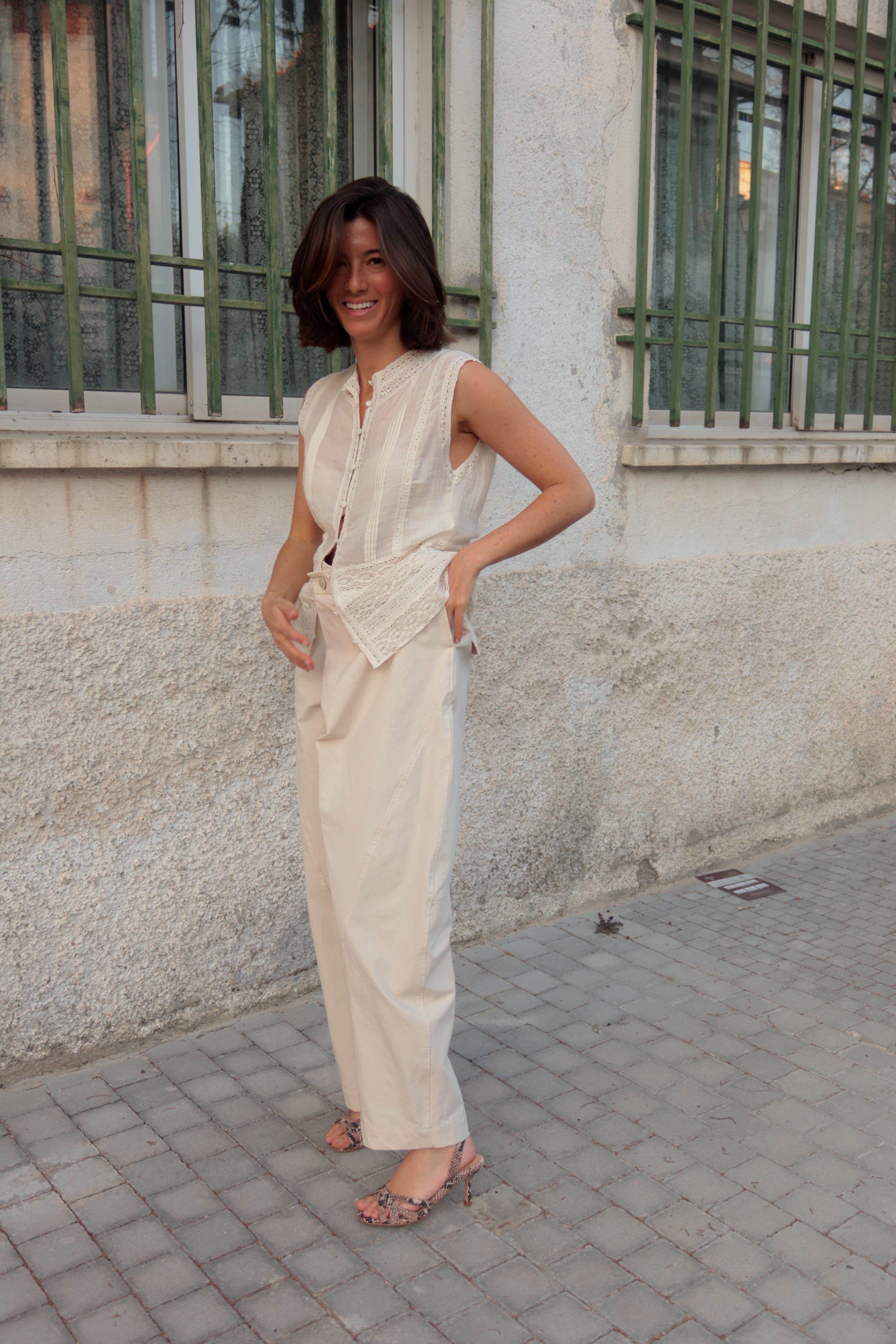 SANDALIA SIRA PIEL EFECTO PITÓN NATURAL TACÓN 6CM