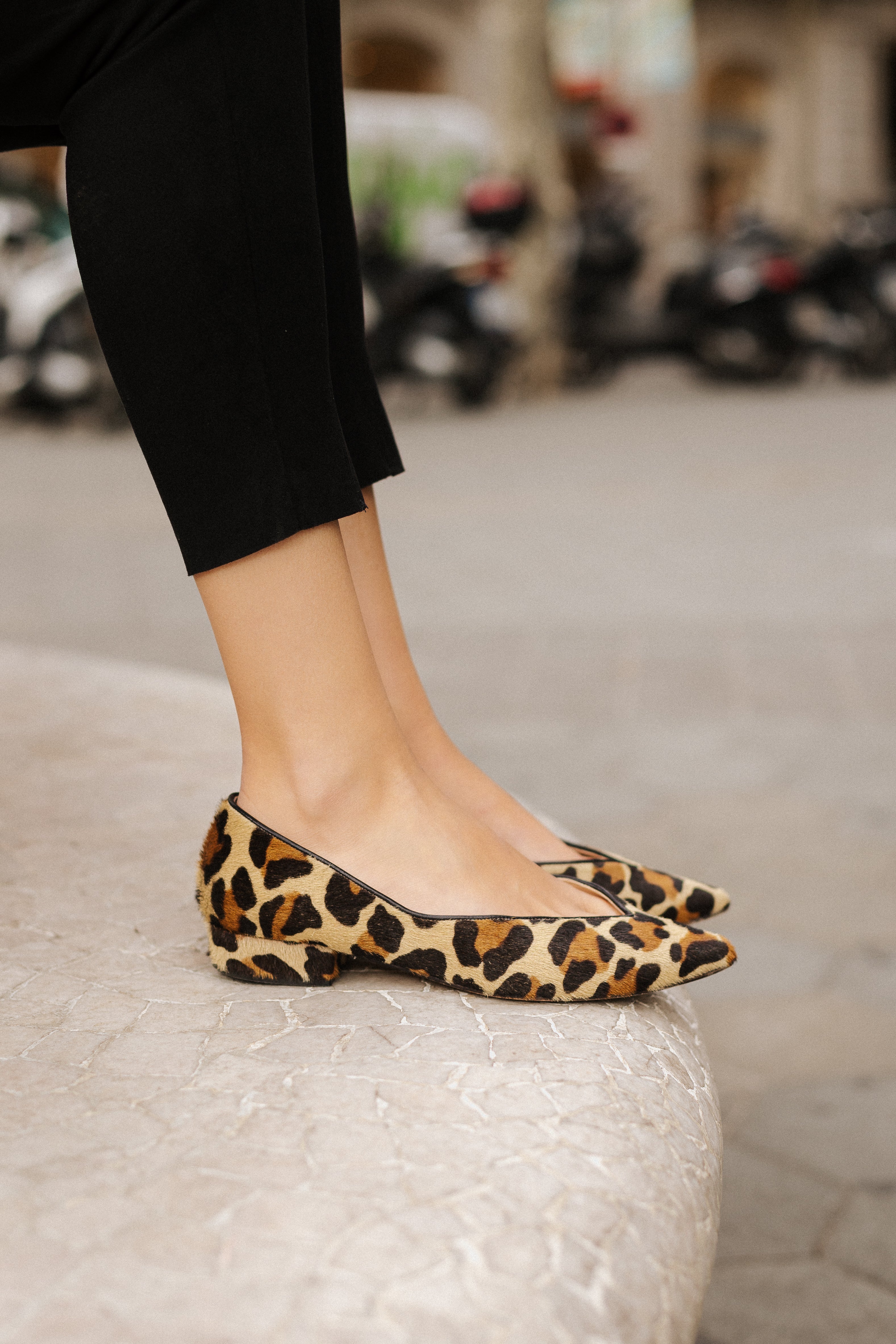 BAILARINA BÁRBARA PUNTA PIEL EFECTO POTRO LEOPARDO