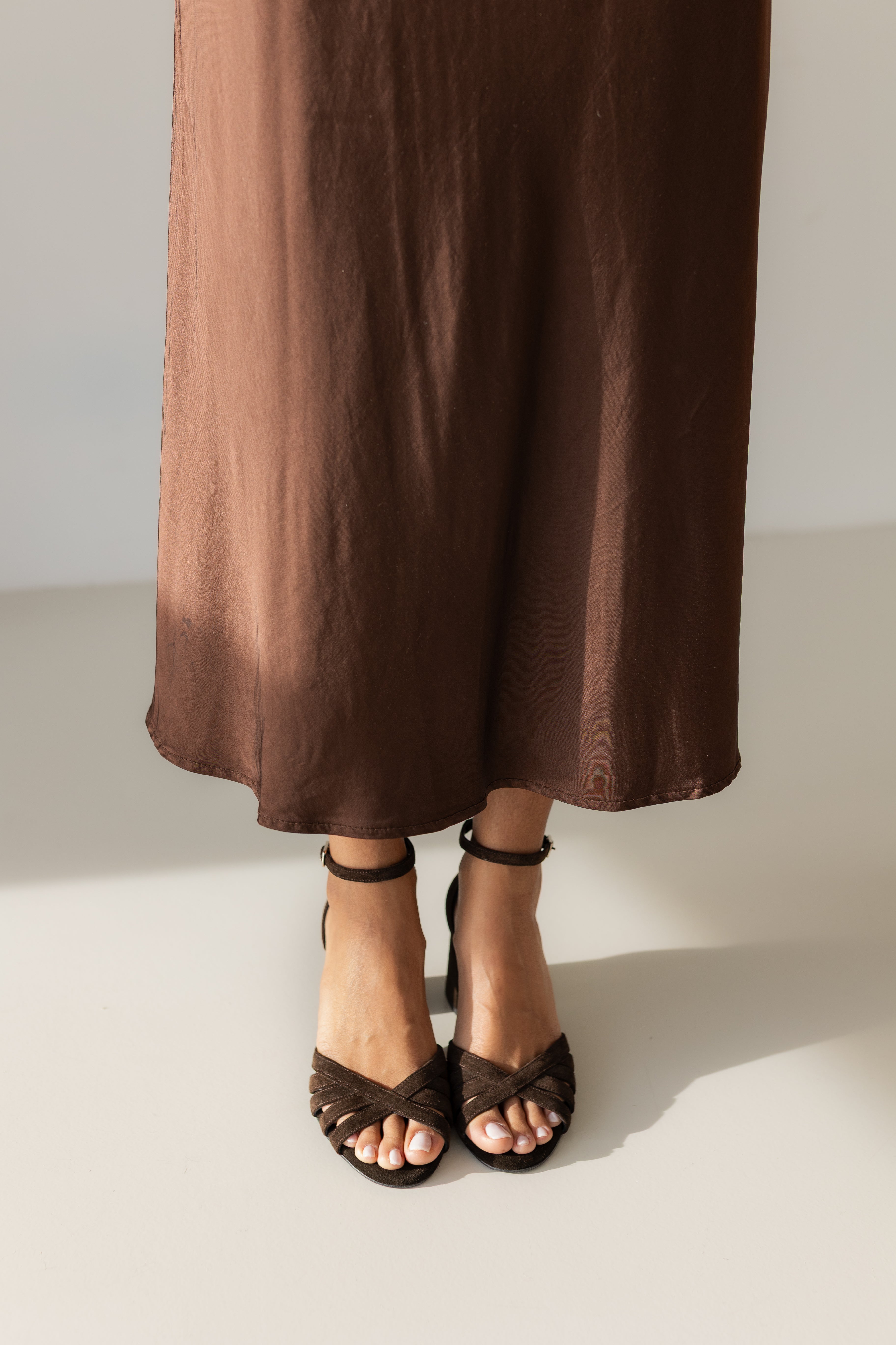 SANDALIA OTTO ANTE MARRÓN CHOCOLATE TACÓN 6CM