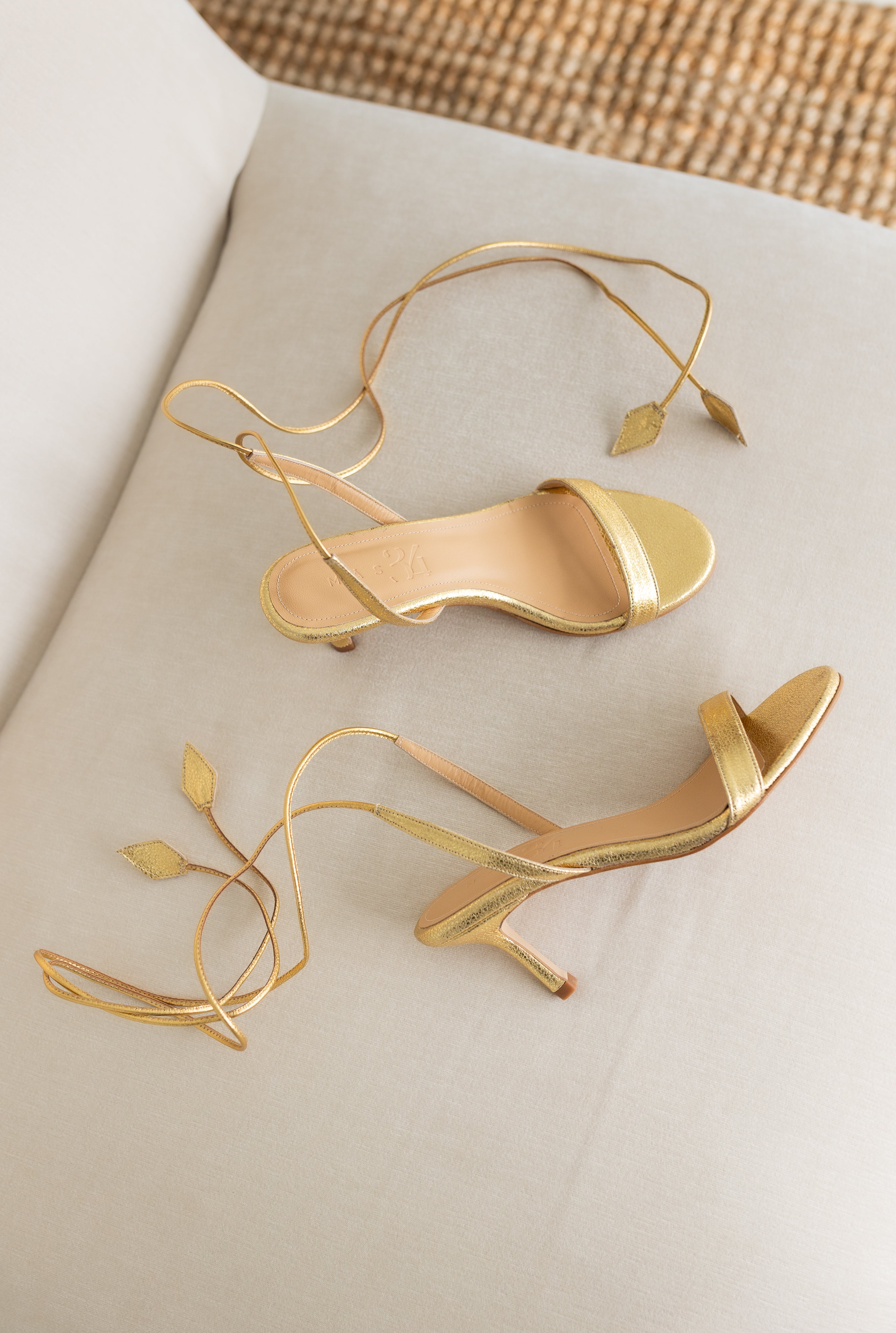 SANDALIA FIONA 2.0 PIEL GRABADA ORO TACÓN 6CM