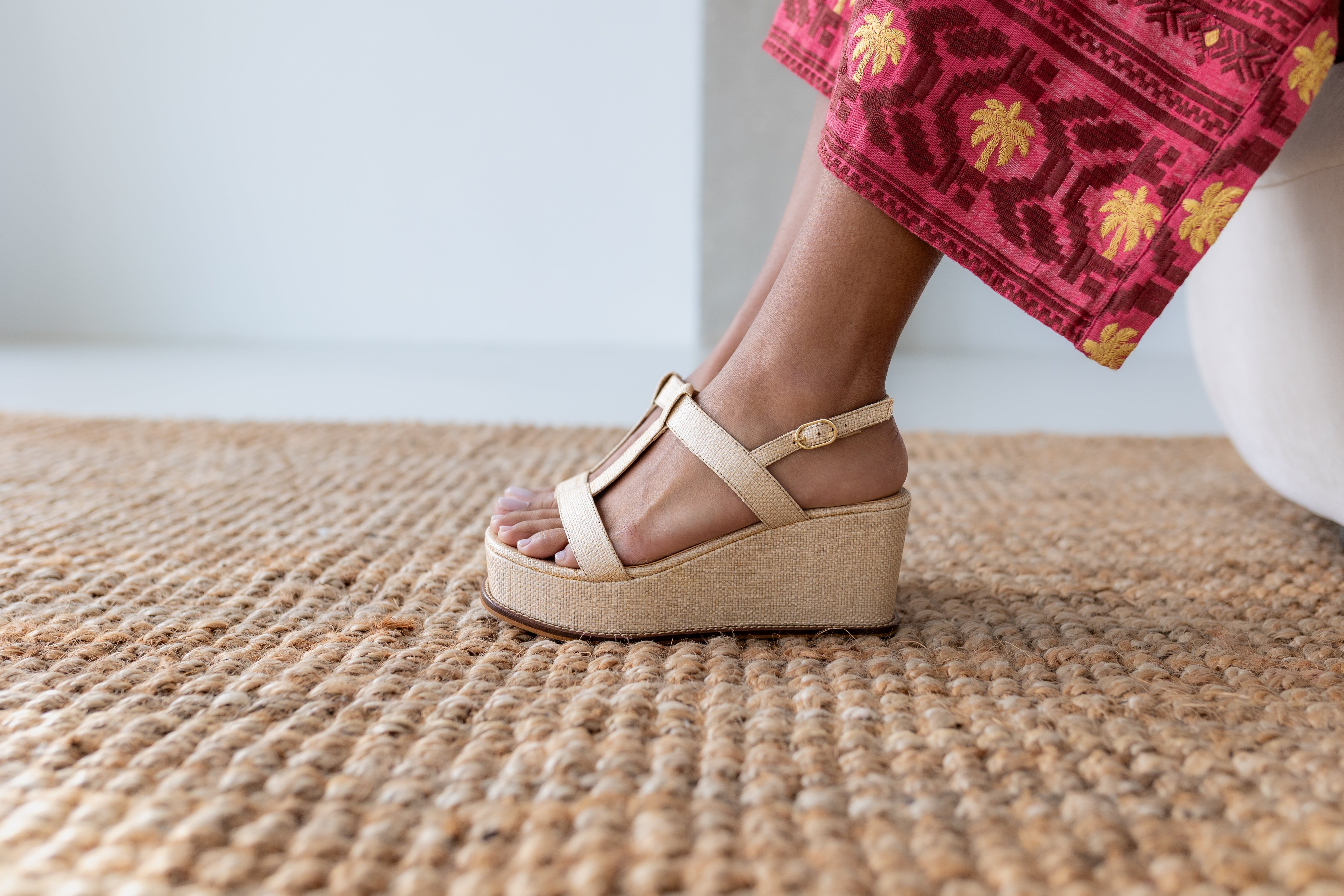 CUÑA VICTORIA LINO NATURAL 7,5CM