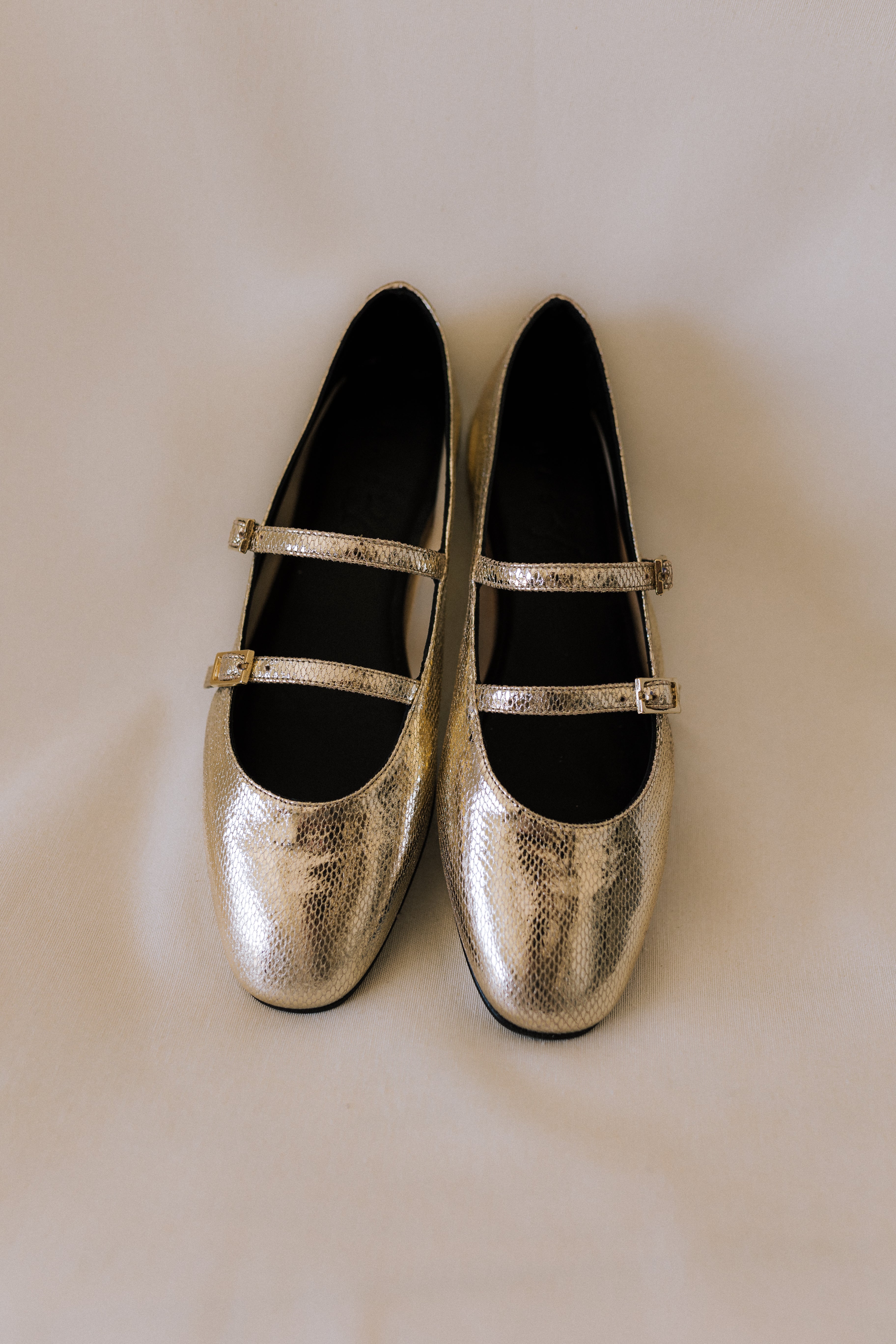 BALLERINA GEMA PLATINUM LAMINATED LEATHER