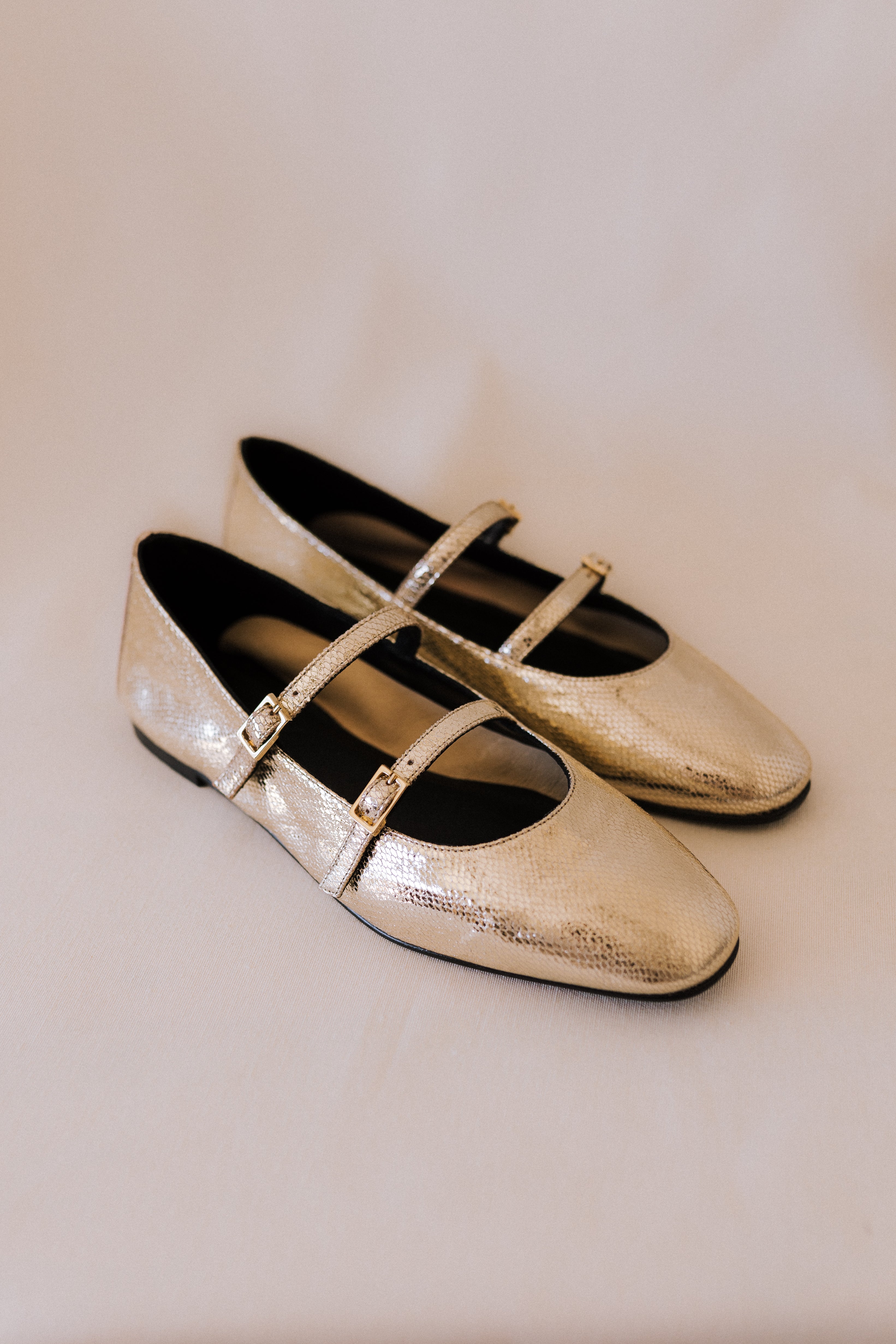 BALLERINA GEMA PLATINUM LAMINATED LEATHER