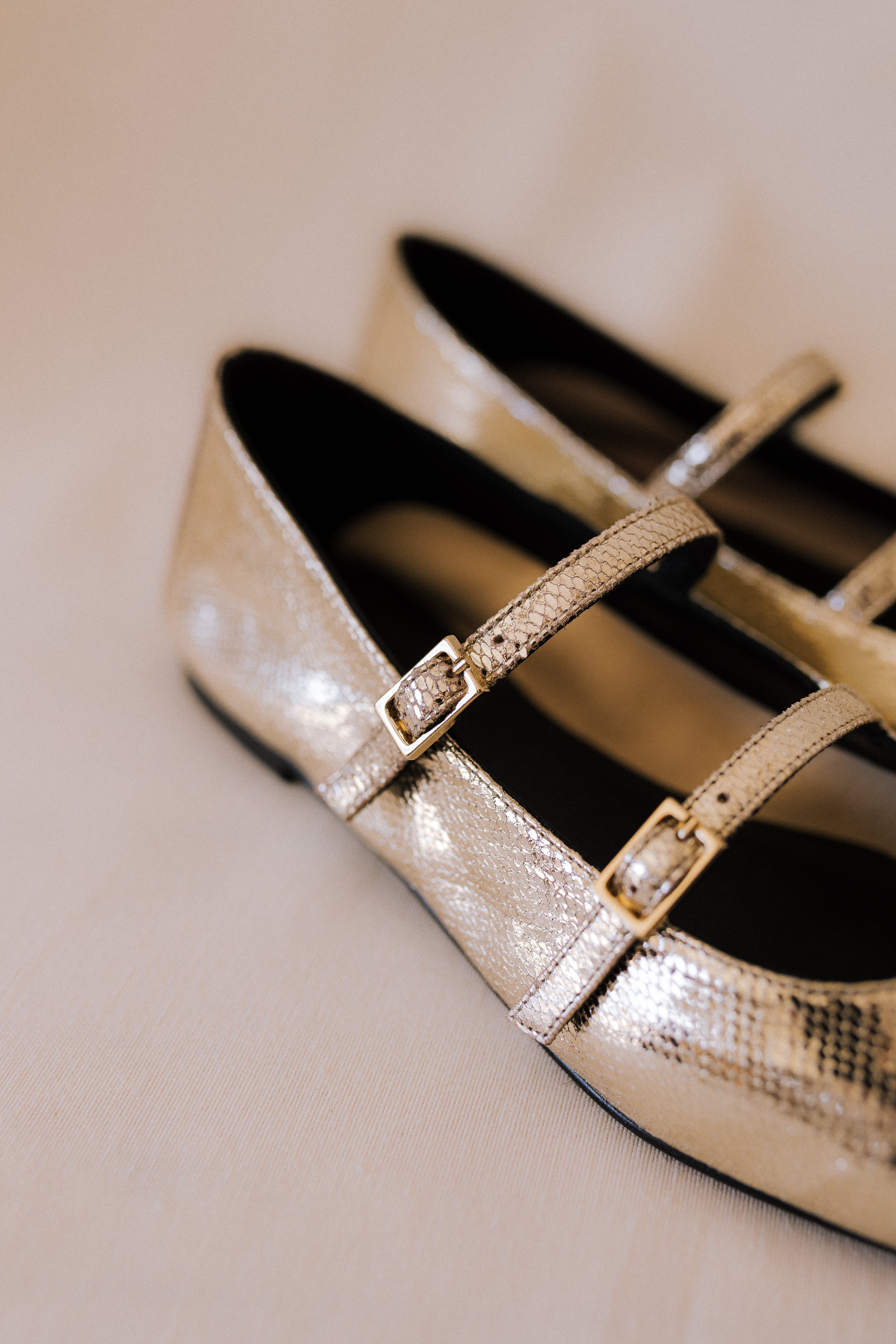 BALLERINA GEMA PLATINUM LAMINATED LEATHER