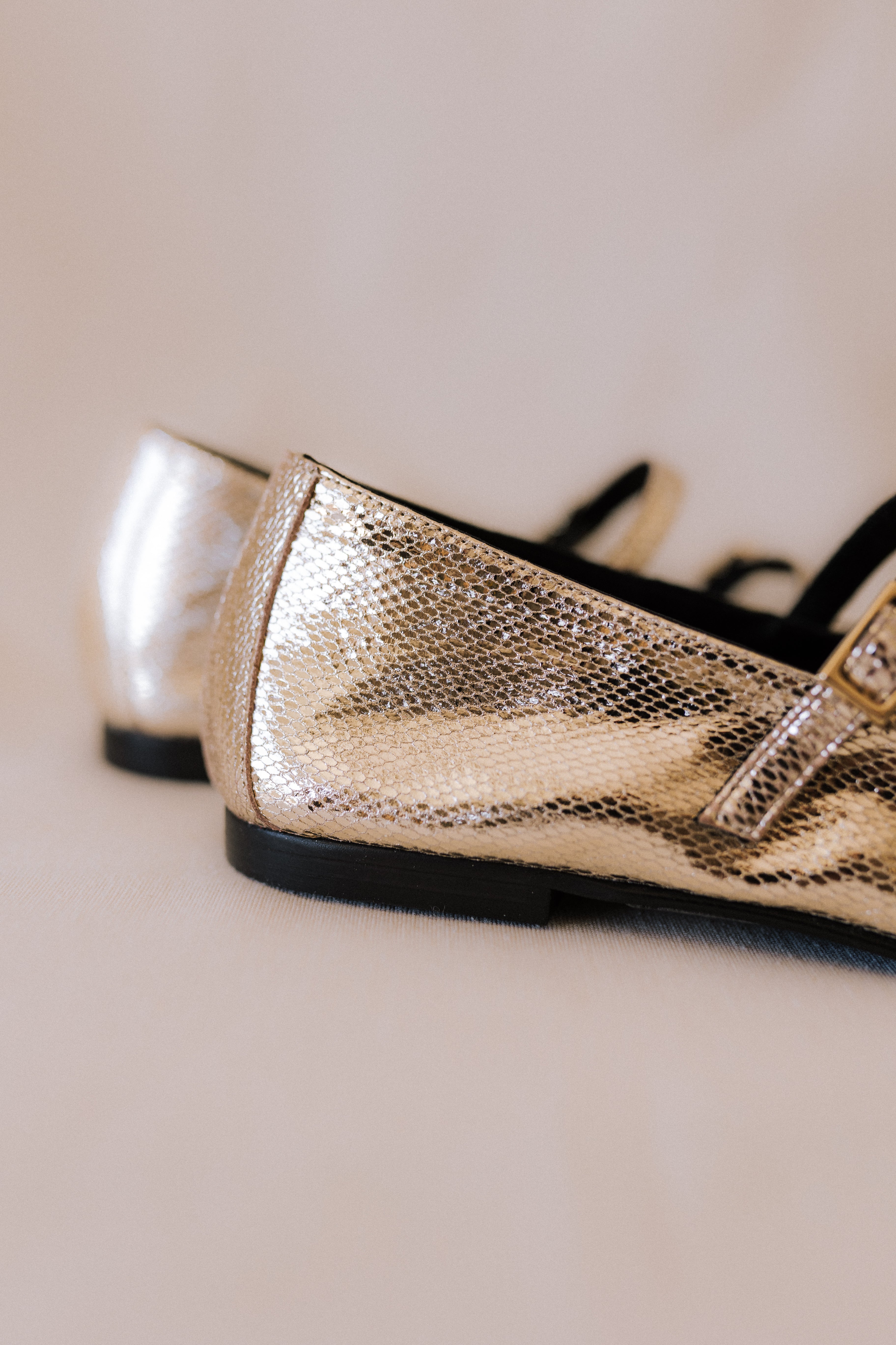 BALLERINA GEMA PLATINUM LAMINATED LEATHER