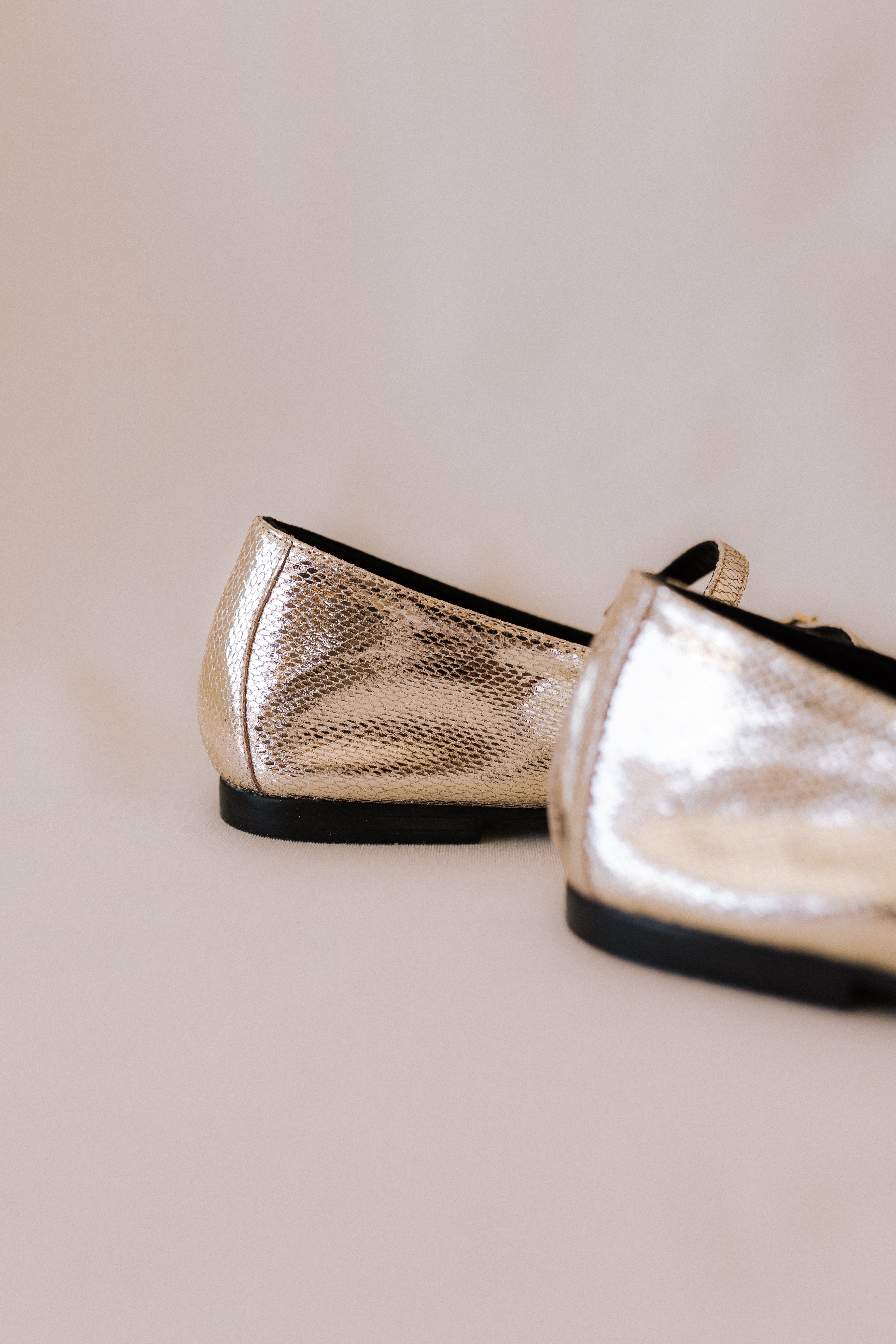 BALLERINA GEMA PLATINUM LAMINATED LEATHER