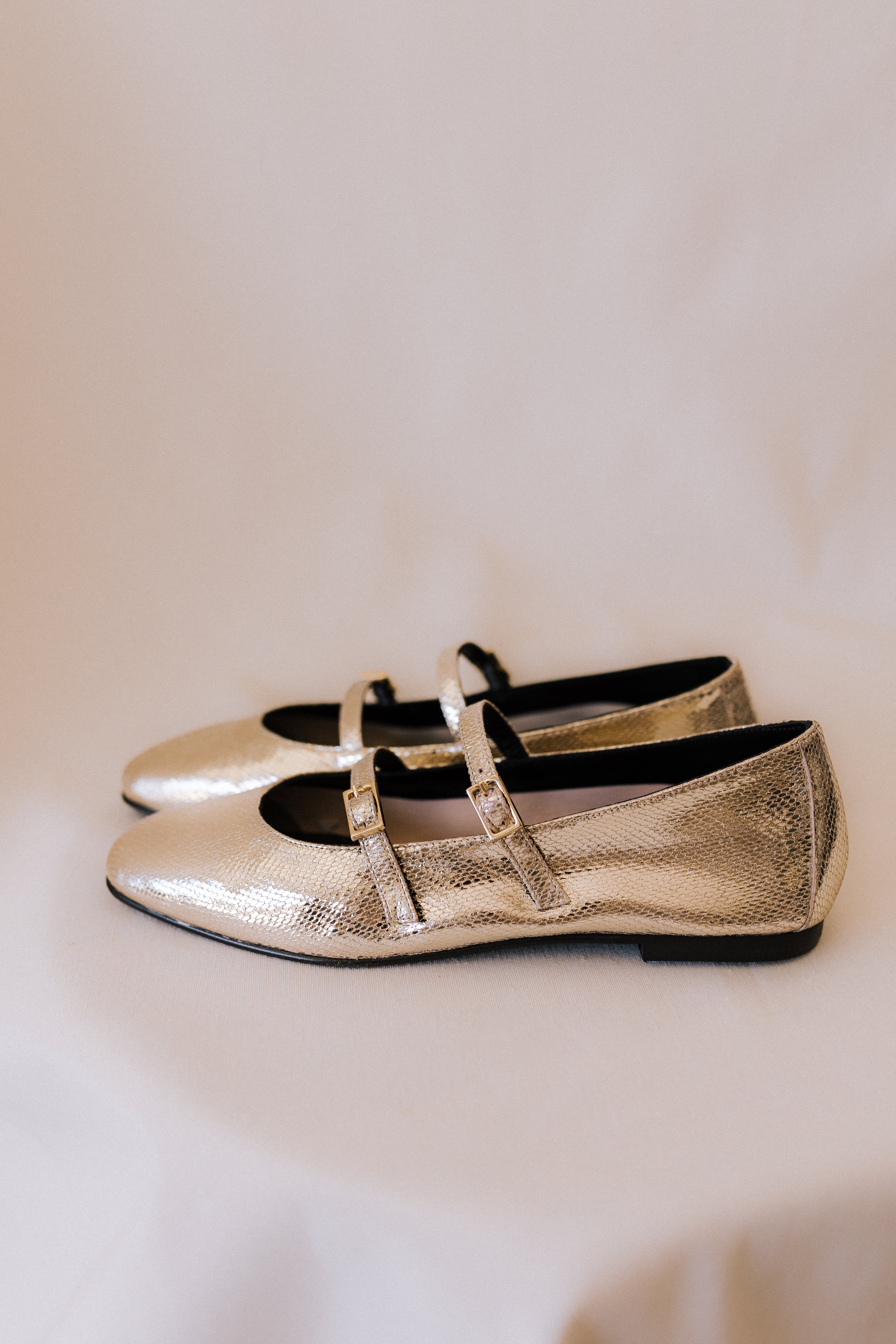 BALLERINA GEMA PLATINUM LAMINATED LEATHER