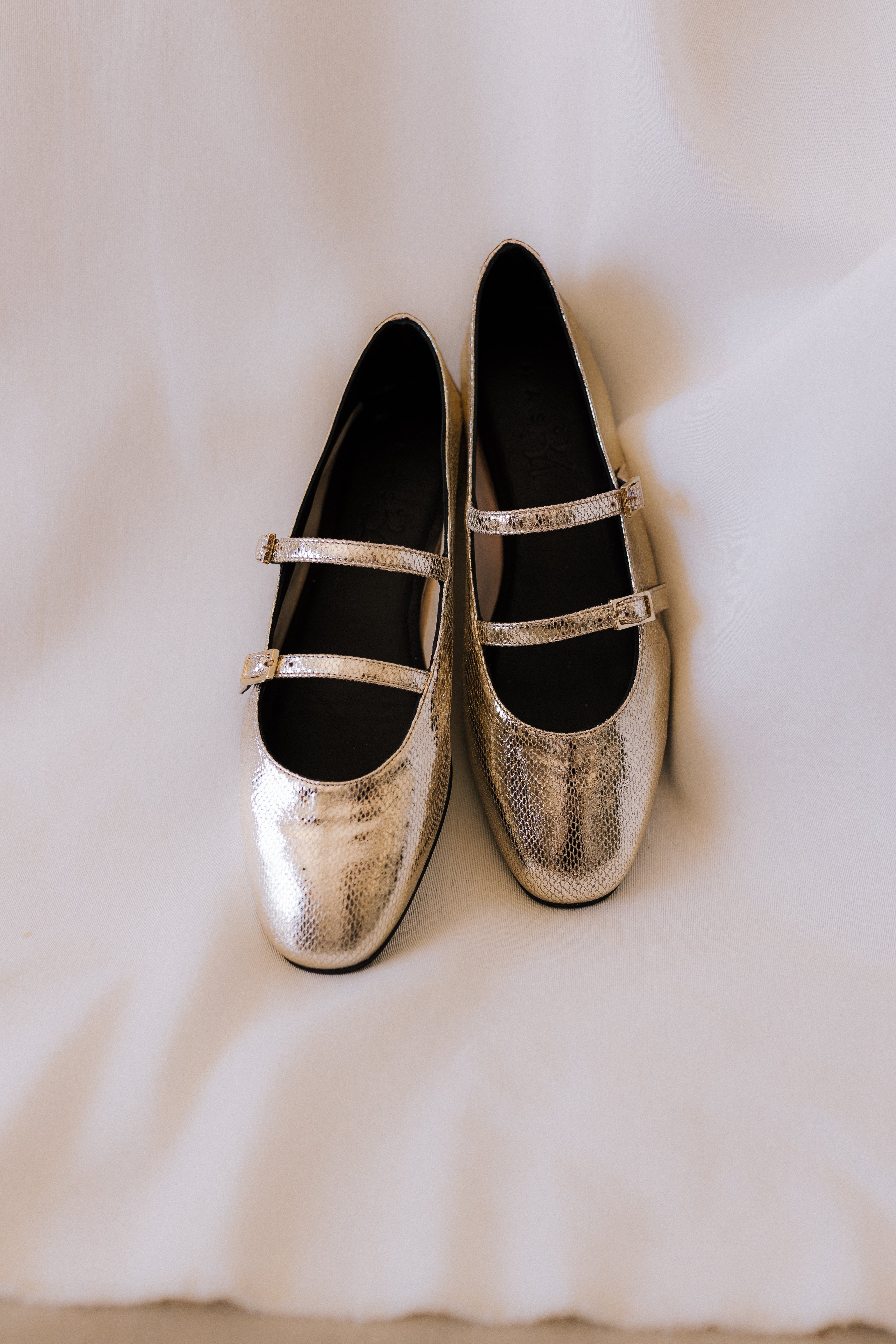 BALLERINA GEMA PLATINUM LAMINATED LEATHER