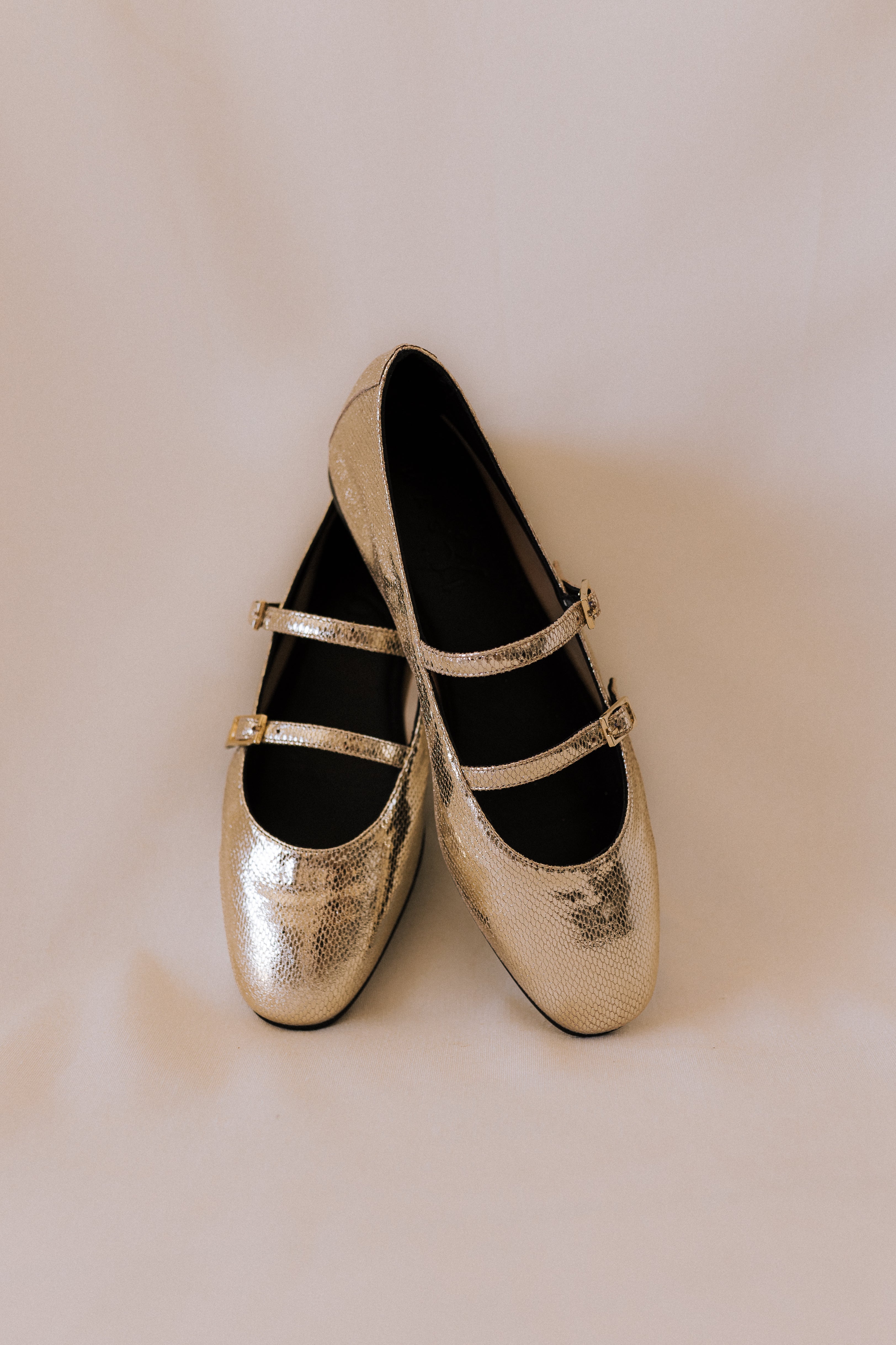 BALLERINA GEMA PLATINUM LAMINATED LEATHER