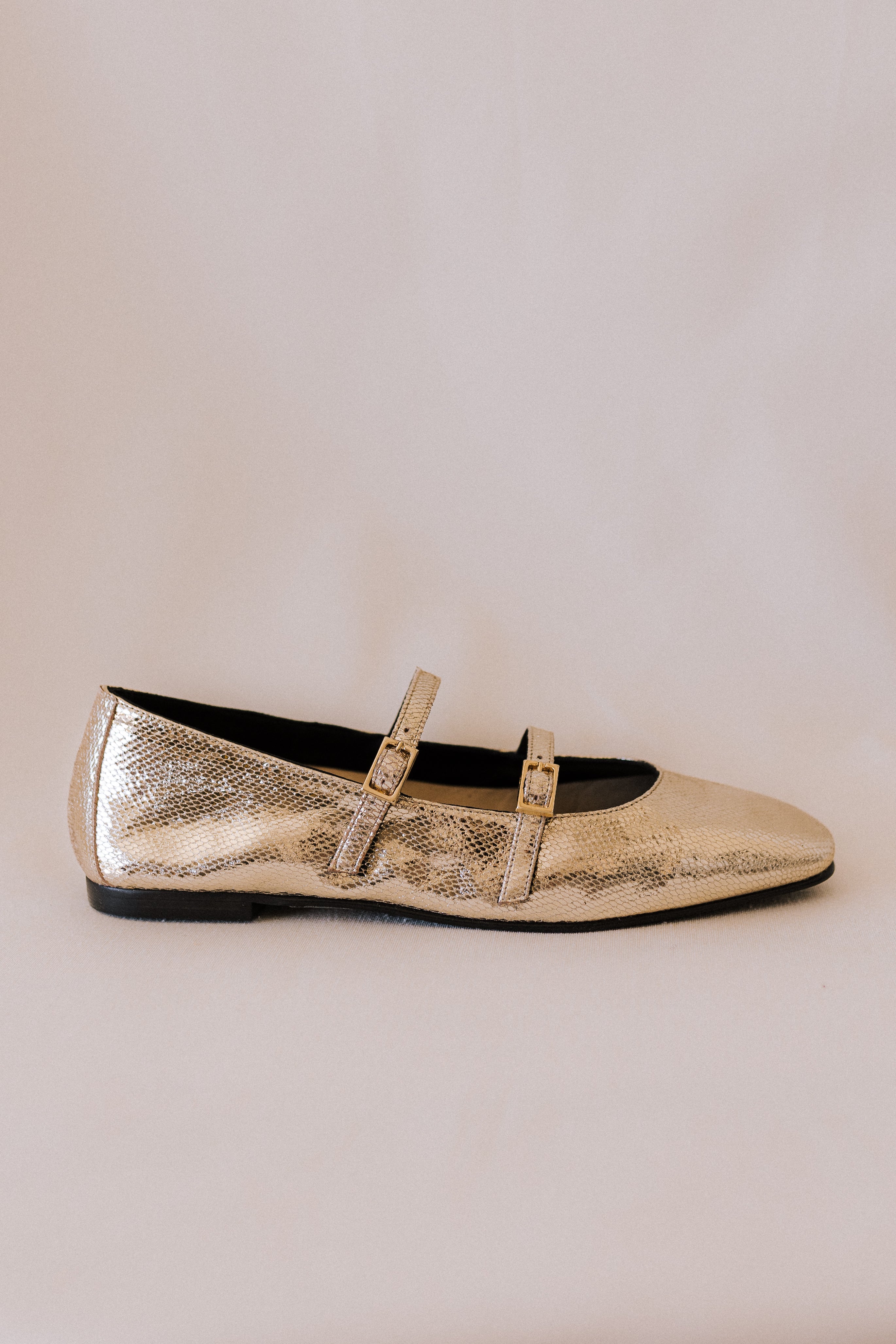 BALLERINA GEMA PLATINUM LAMINATED LEATHER