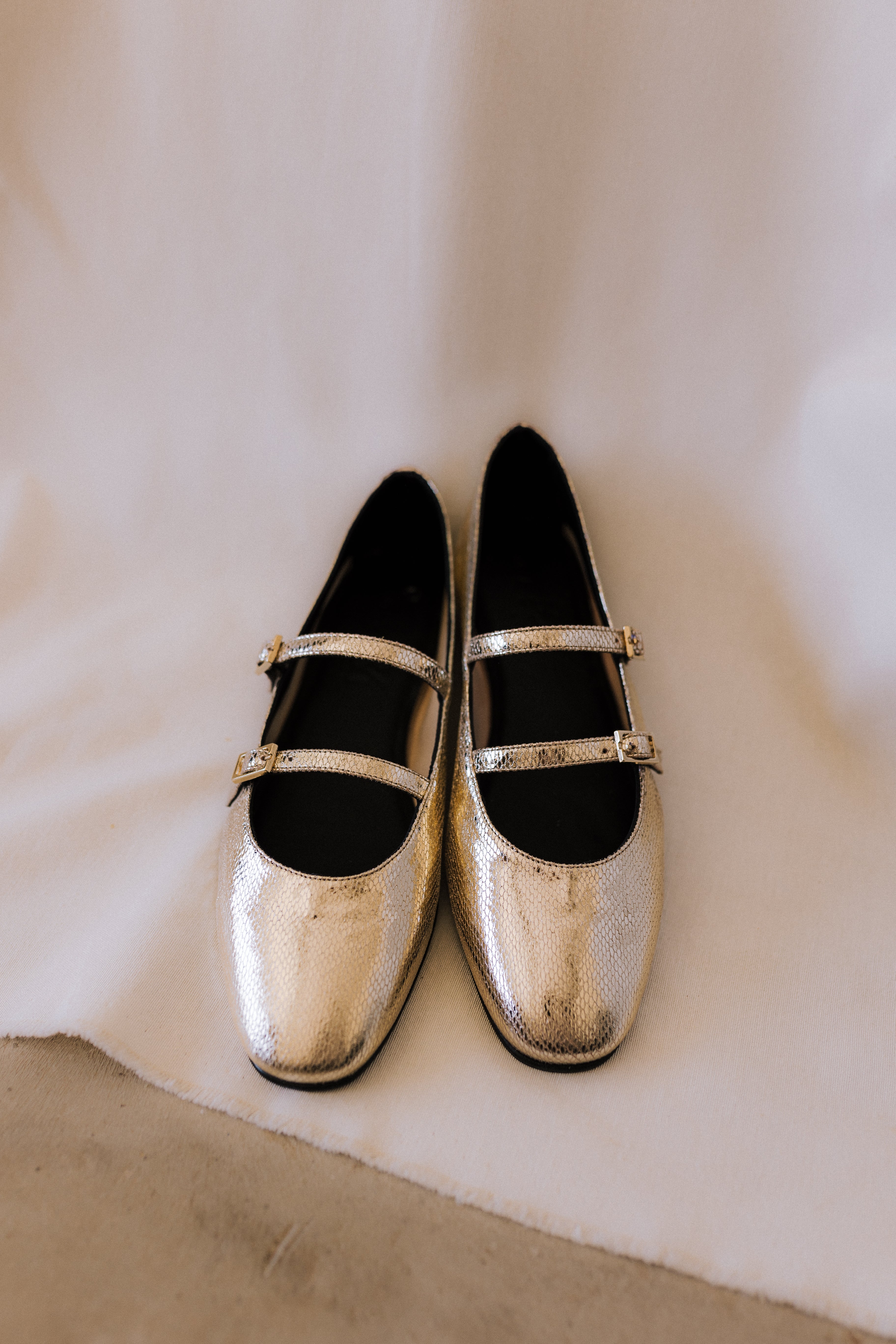 BALLERINA GEMA PLATINUM LAMINATED LEATHER