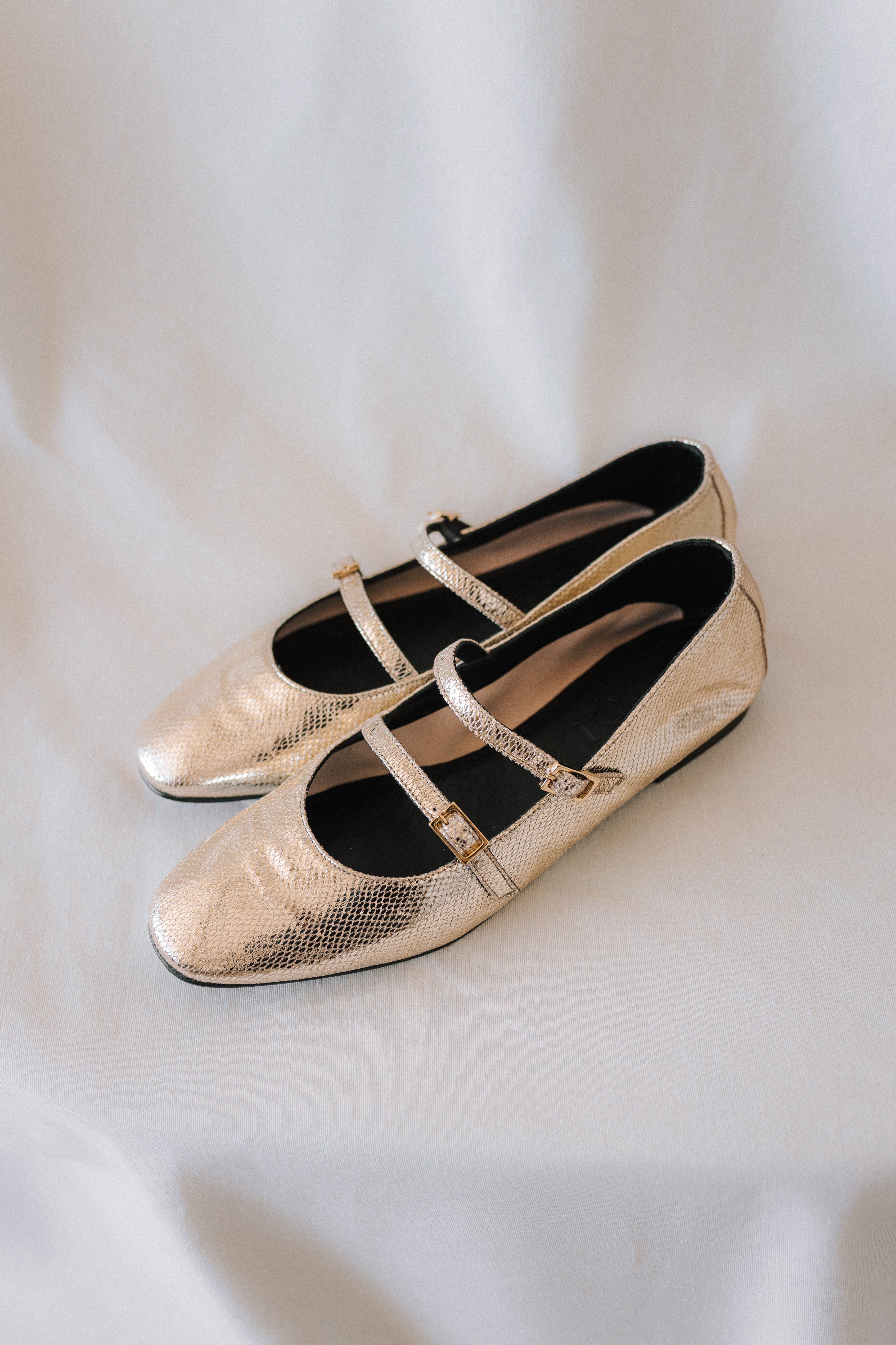 BALLERINA GEMA PLATINUM LAMINATED LEATHER
