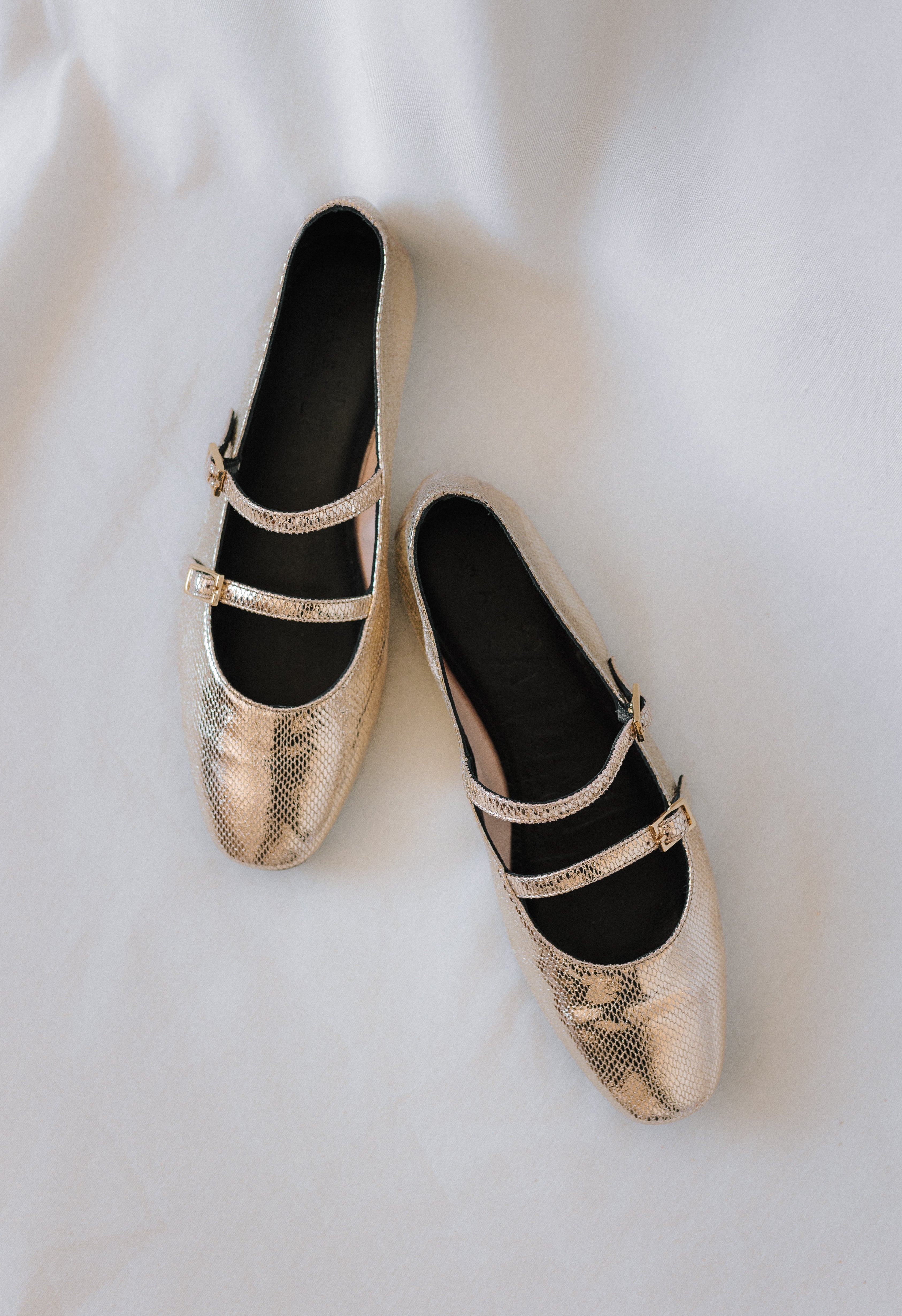 BALLERINA GEMA PLATINUM LAMINATED LEATHER