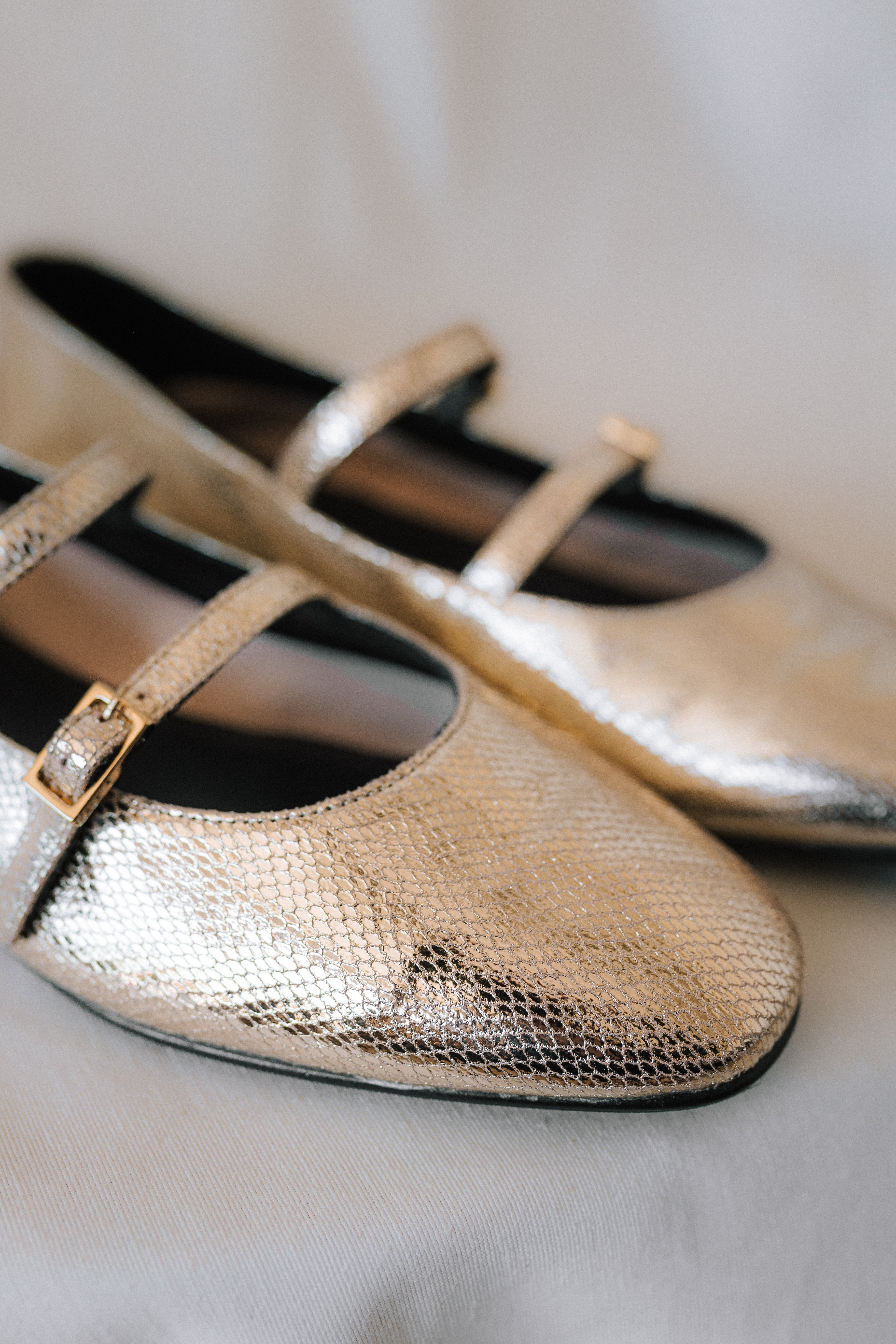 BALLERINA GEMA PLATINUM LAMINATED LEATHER