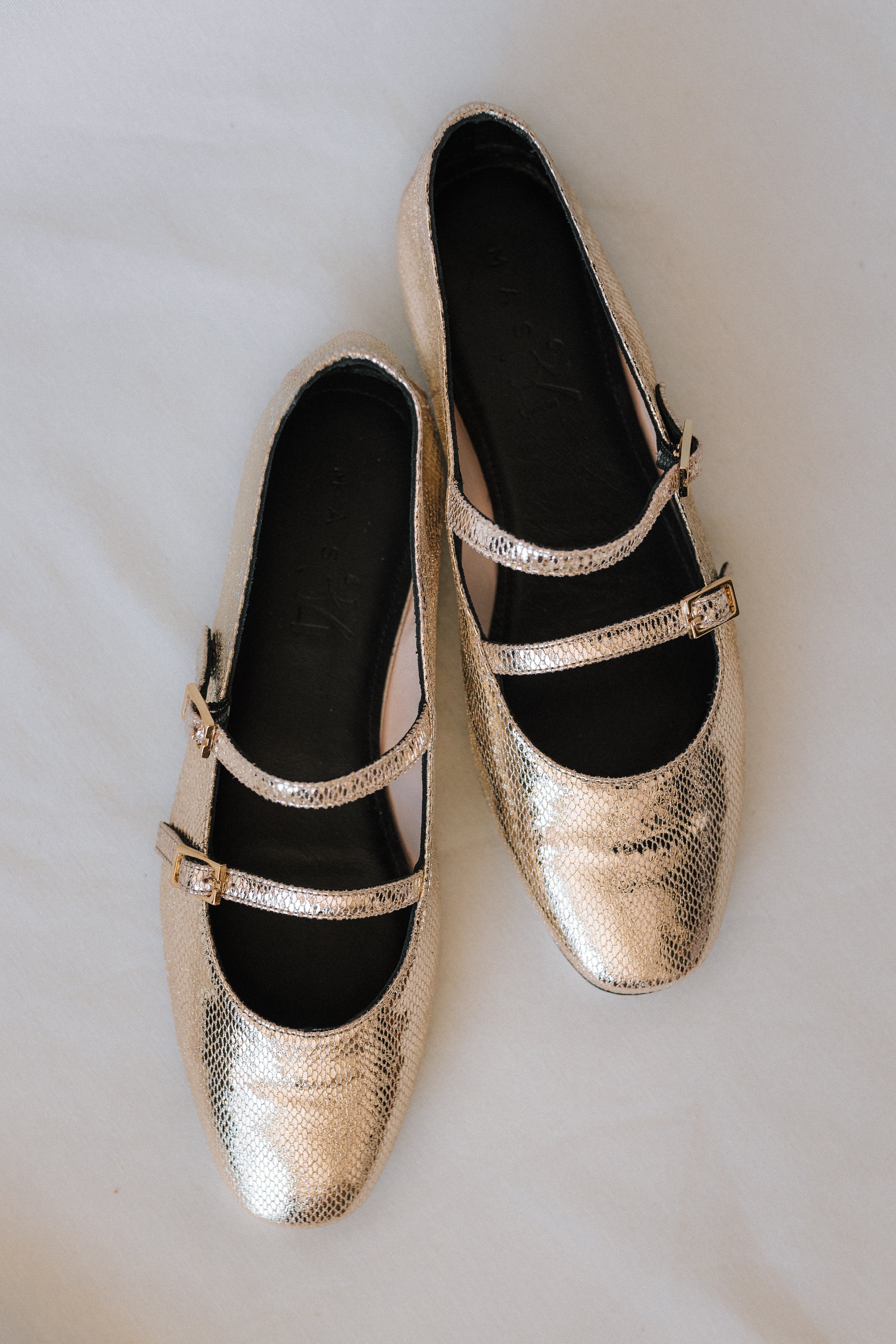 BALLERINA GEMA PLATINUM LAMINATED LEATHER