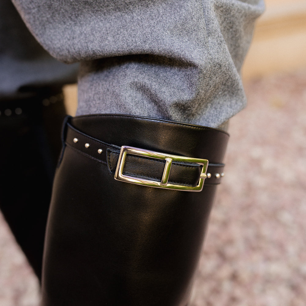 ALIX BLACK LEATHER BOOT 3CM HEEL