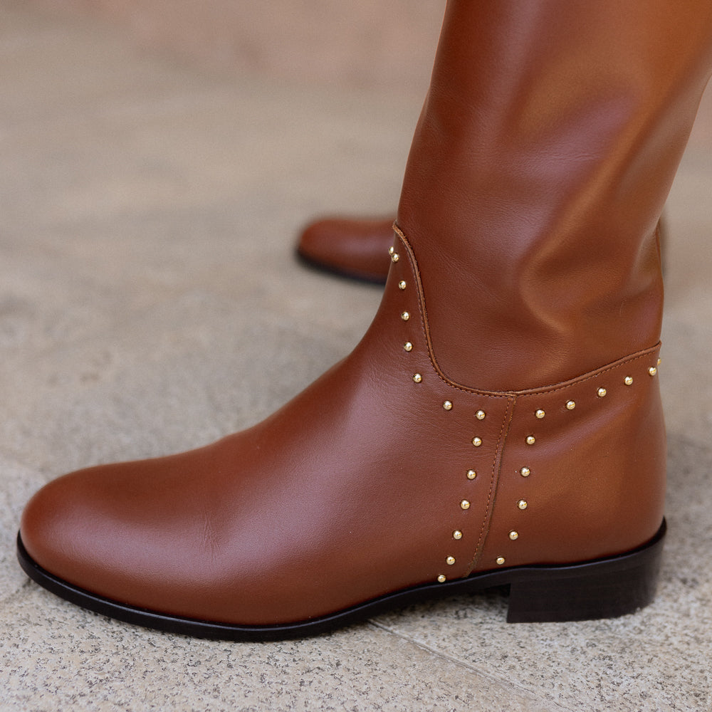 ALIX BROWN LEATHER BOOT 3CM HEEL